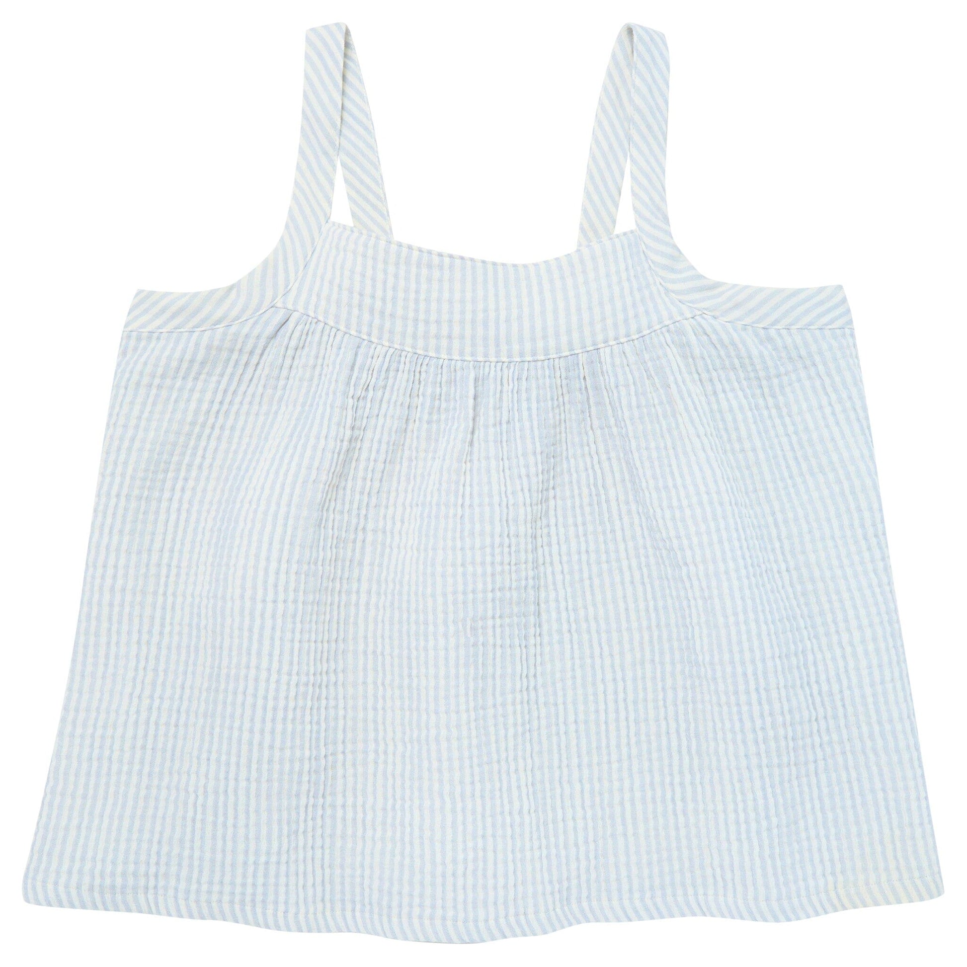 2-Piece Baby Girls Light Blue Stripe Women'S Cropped Pants Set outfits Modern Moments™ by Gerber® 