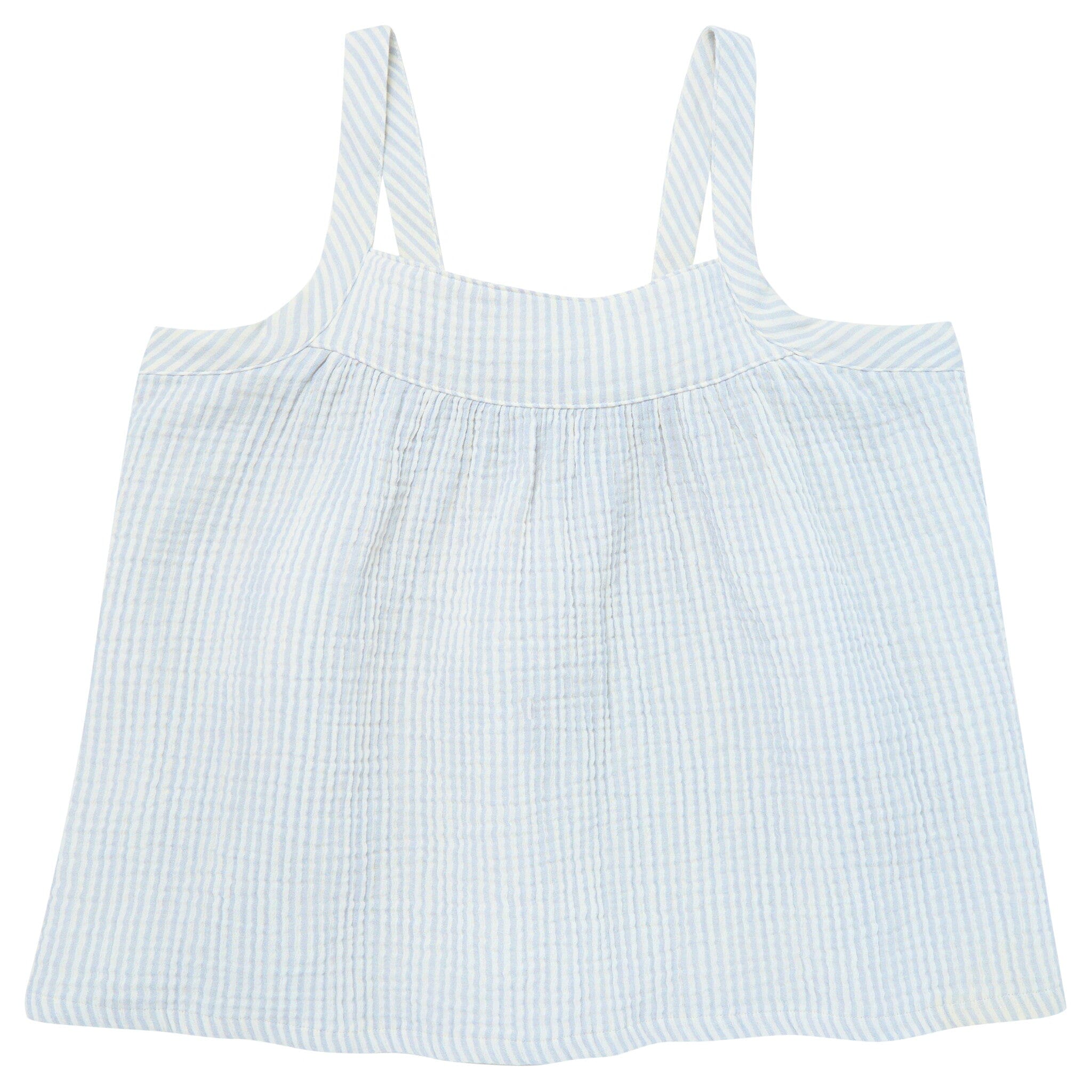 2-Piece Baby Girls Light Blue Stripe Women'S Cropped Pants Set outfits Modern Moments™ by Gerber® 