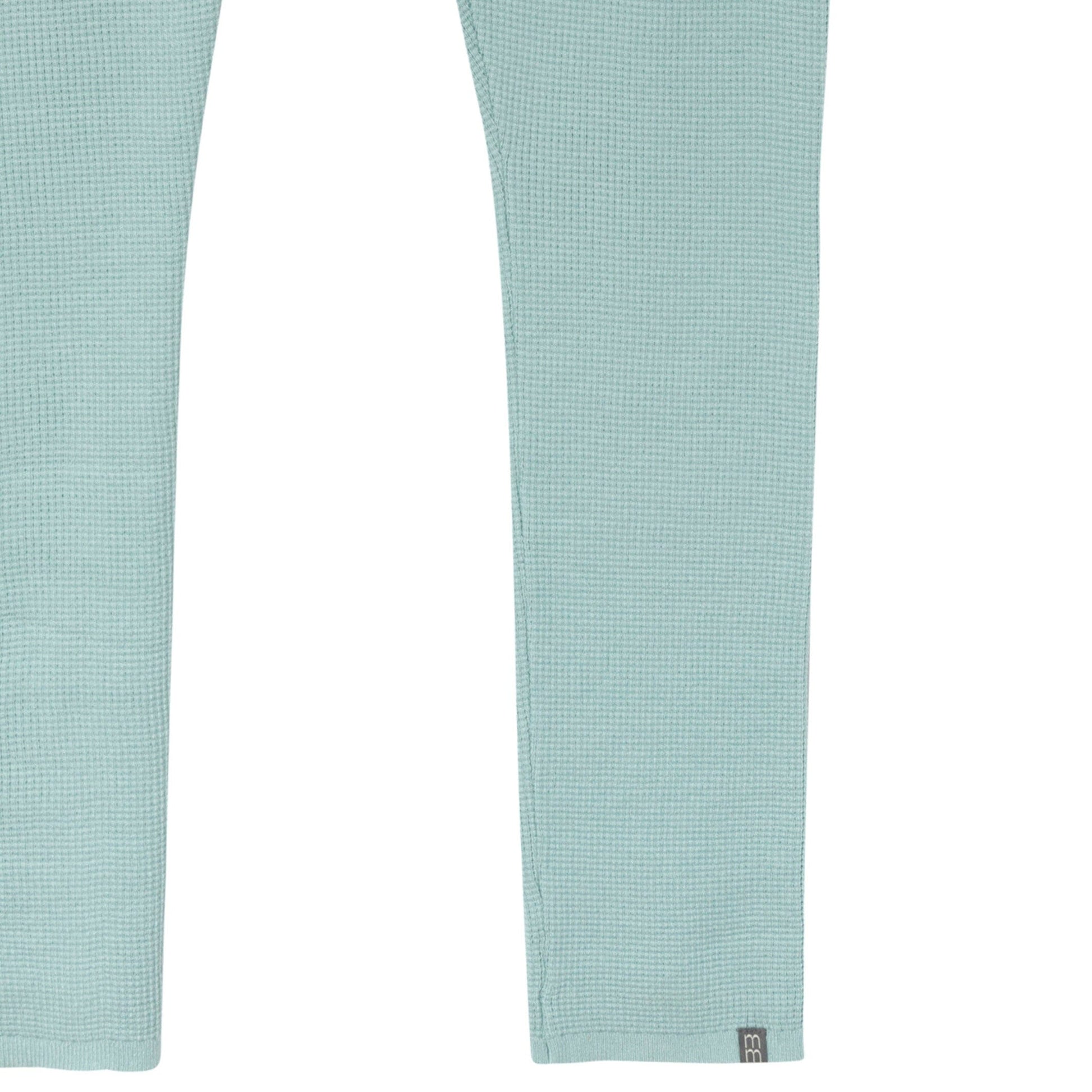 2-Piece Women's Medium Sky Hooded Waffle Top and Legging Set