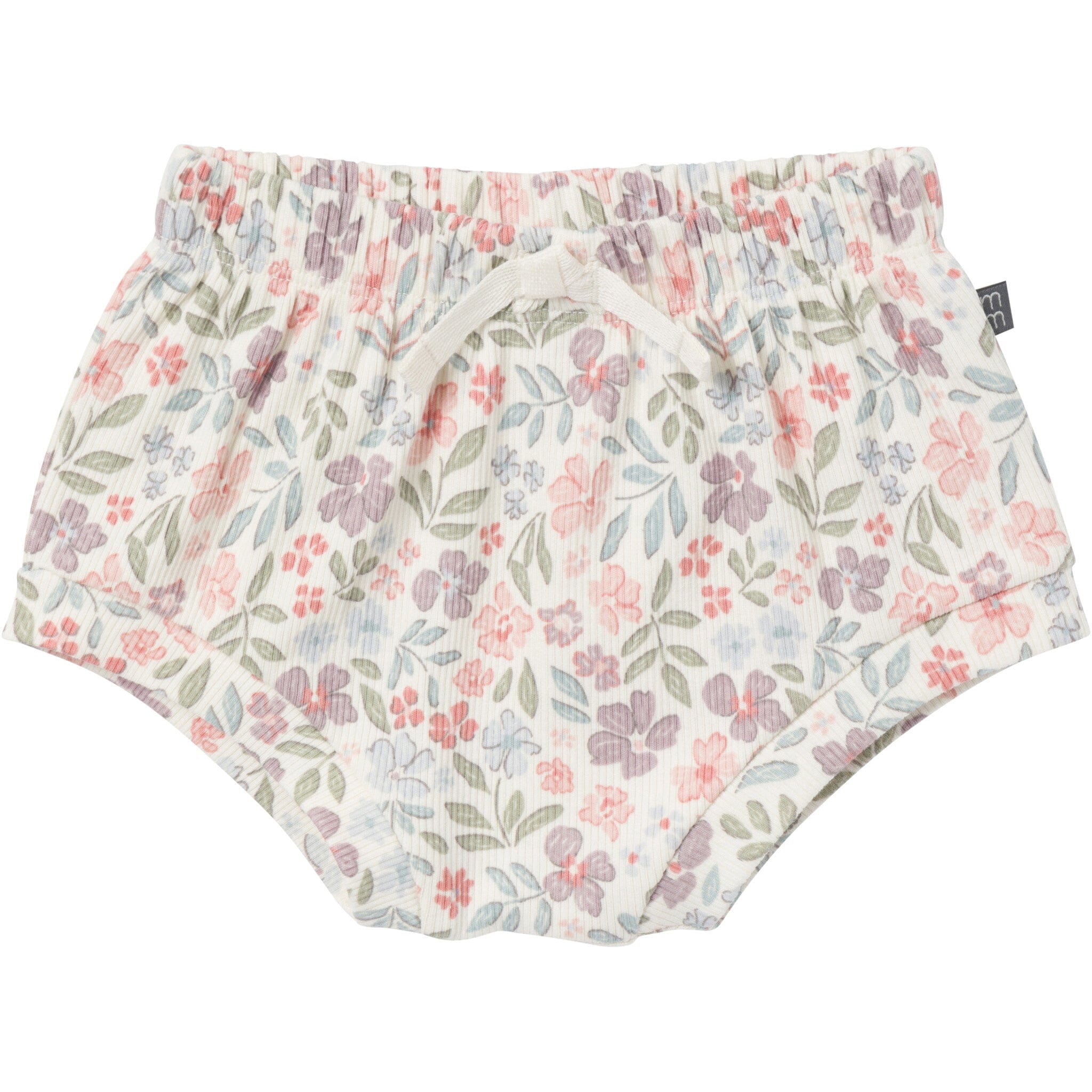 4-Pack Baby Girls Ivory Garden/Medium Lilac Short Sleeve Bodysuit and Shorts Set