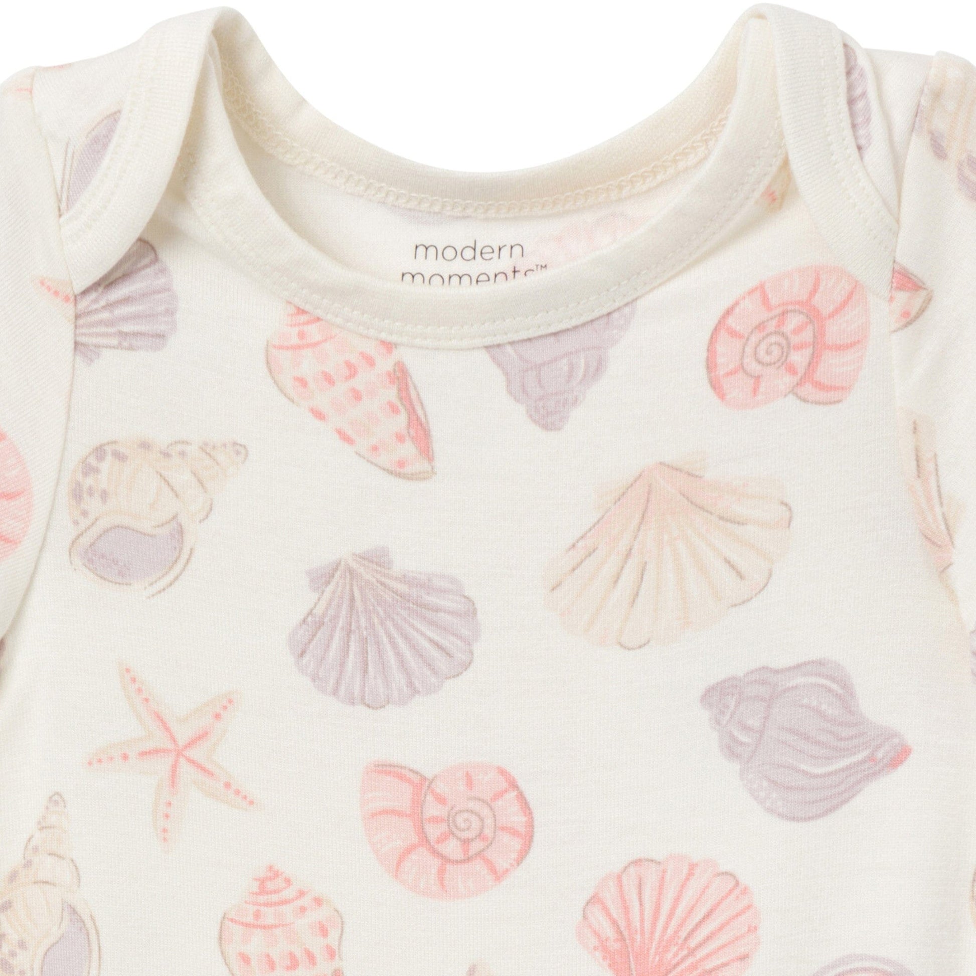 4-Pack Baby Girls Ivory Seashells Bodysuit and Pant Set outfits Modern Moments™ by Gerber® 