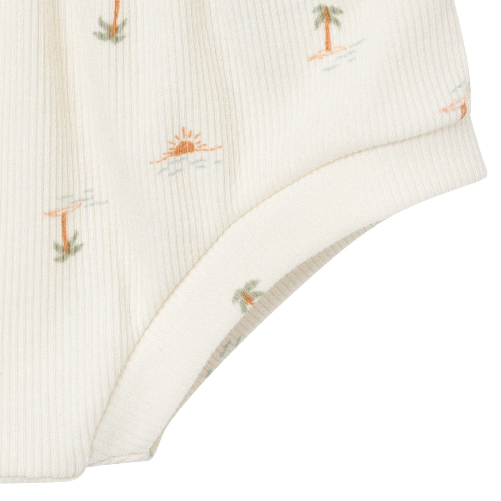 4-Pack Baby Neutral Ivory Mini Island/Medium Green Short Sleeve Bodysuit and Shorts Set