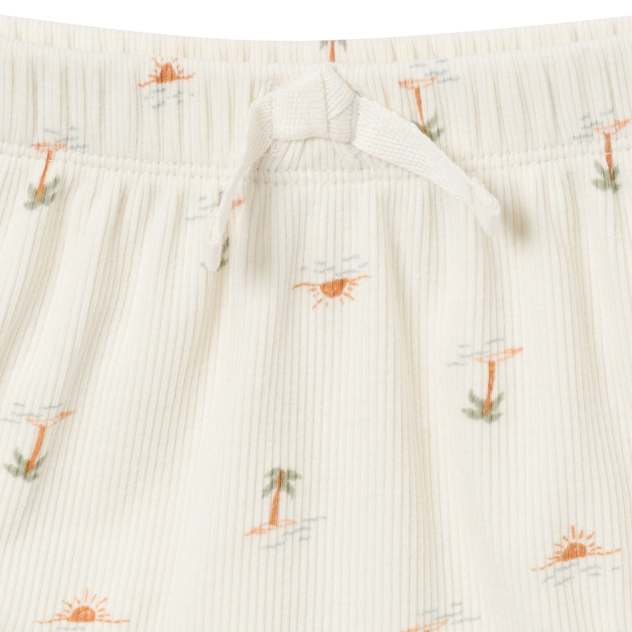 4-Pack Baby Neutral Ivory Mini Island/Medium Green Short Sleeve Bodysuit and Shorts Set