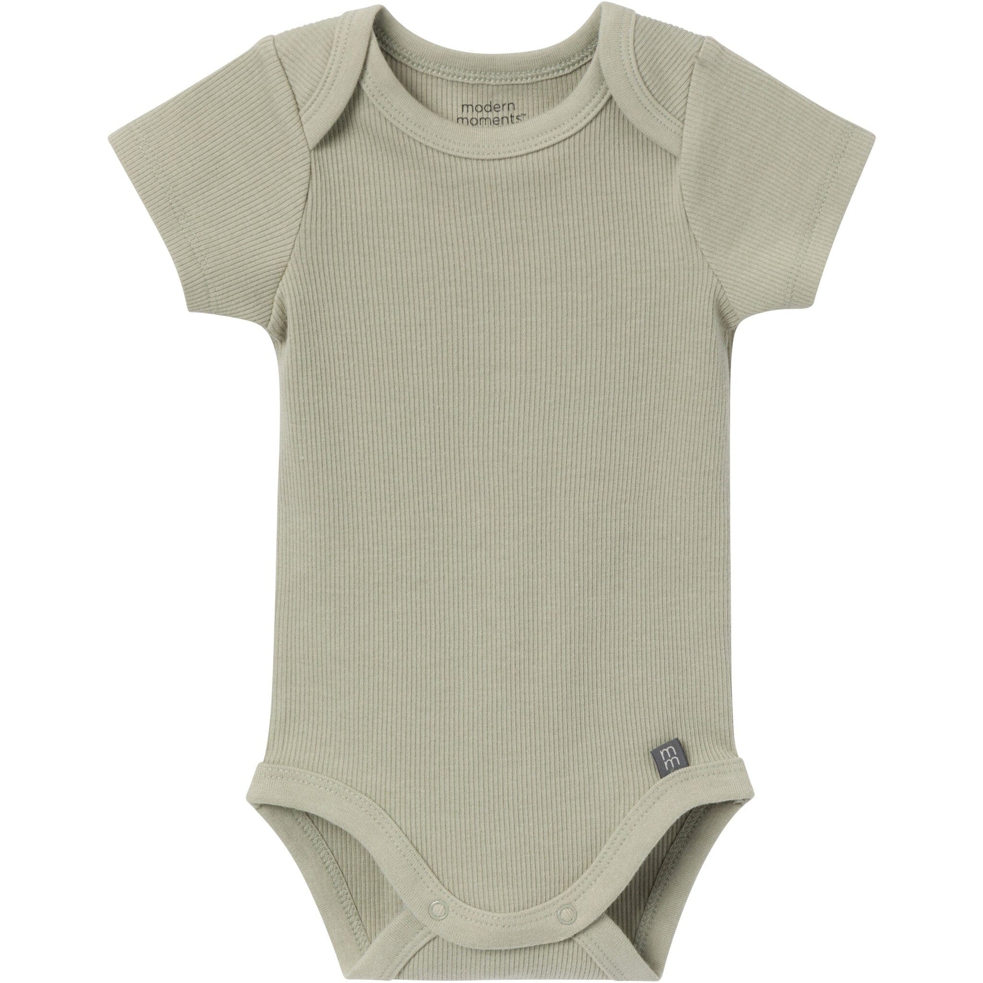 4-Pack Baby Neutral Ivory Mini Island/Medium Green Short Sleeve Bodysuit and Shorts Set