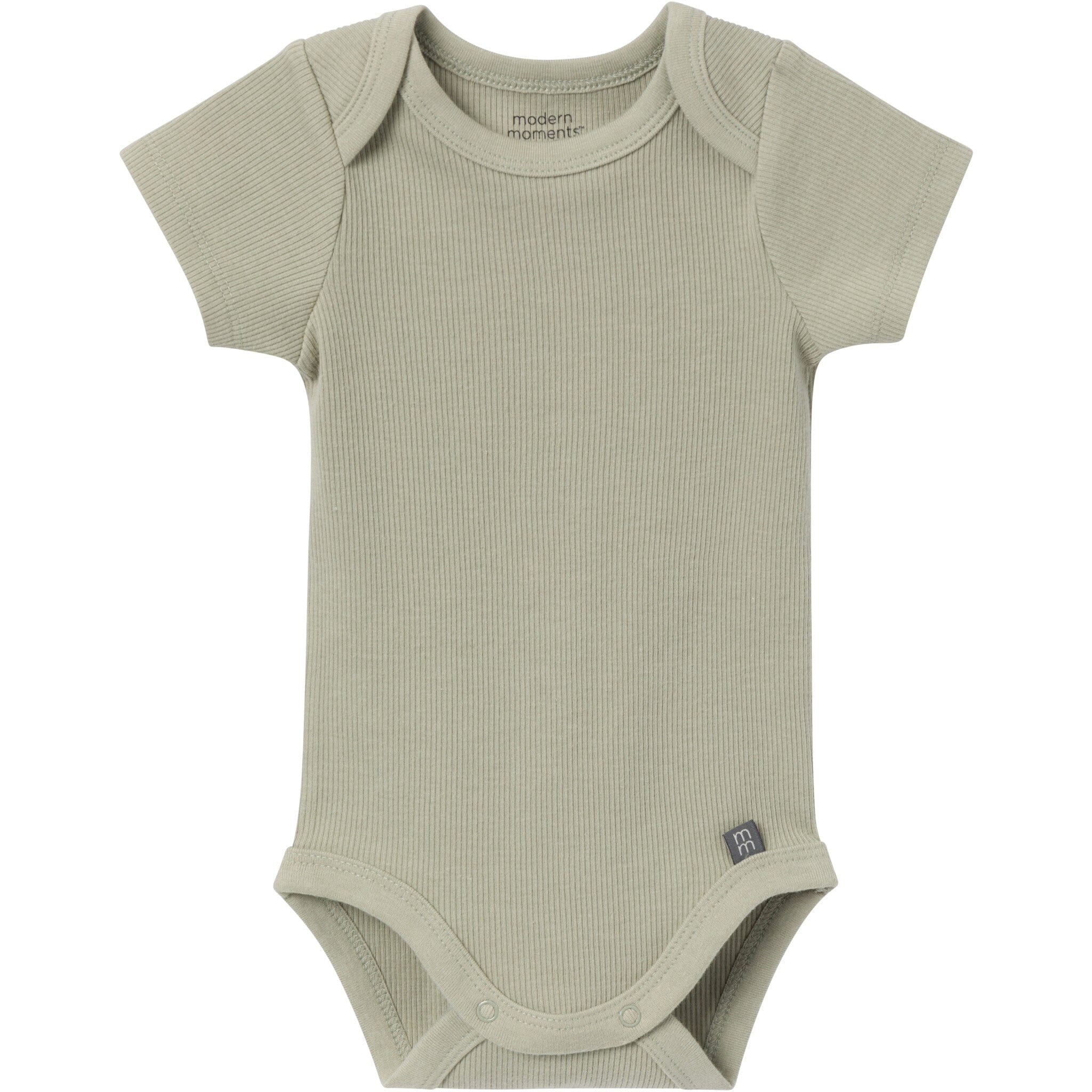4-Pack Baby Neutral Ivory Mini Island/Medium Green Short Sleeve Bodysuit and Shorts Set