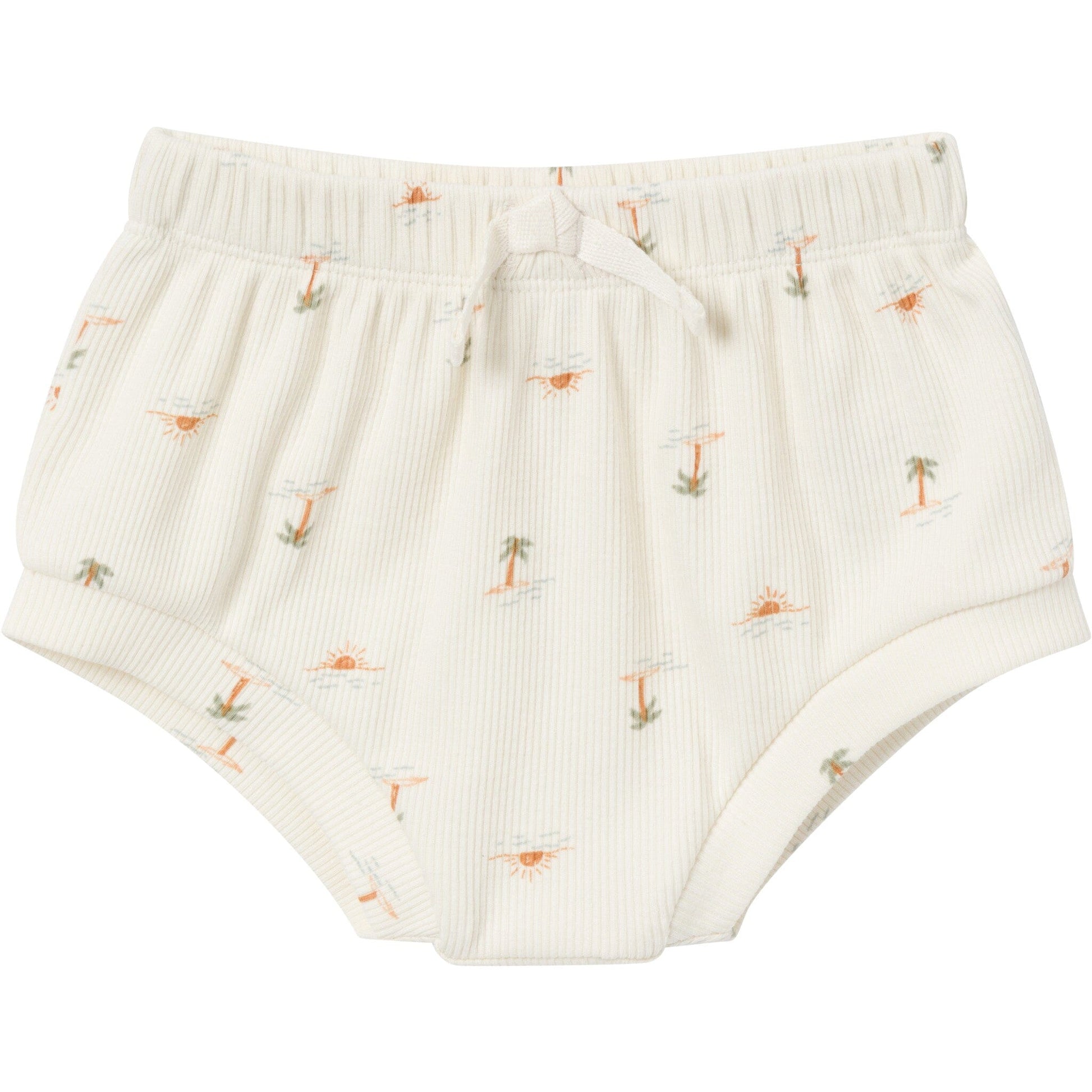 4-Pack Baby Neutral Ivory Mini Island/Medium Green Short Sleeve Bodysuit and Shorts Set