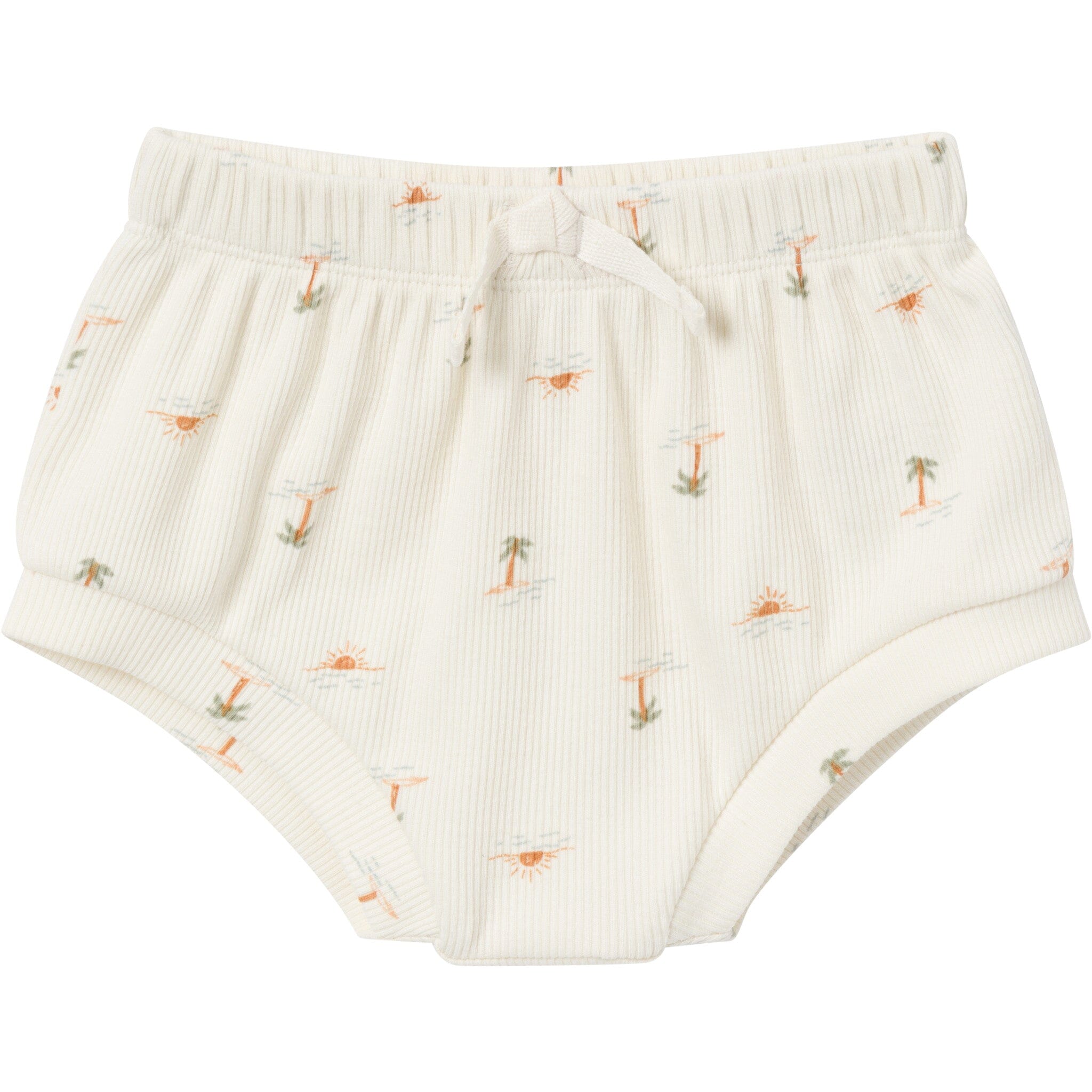 4-Pack Baby Neutral Ivory Mini Island/Medium Green Short Sleeve Bodysuit and Shorts Set