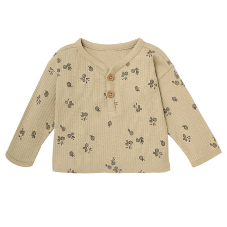 4-Piece Baby Boys Apples Henley Tops and Pants Set