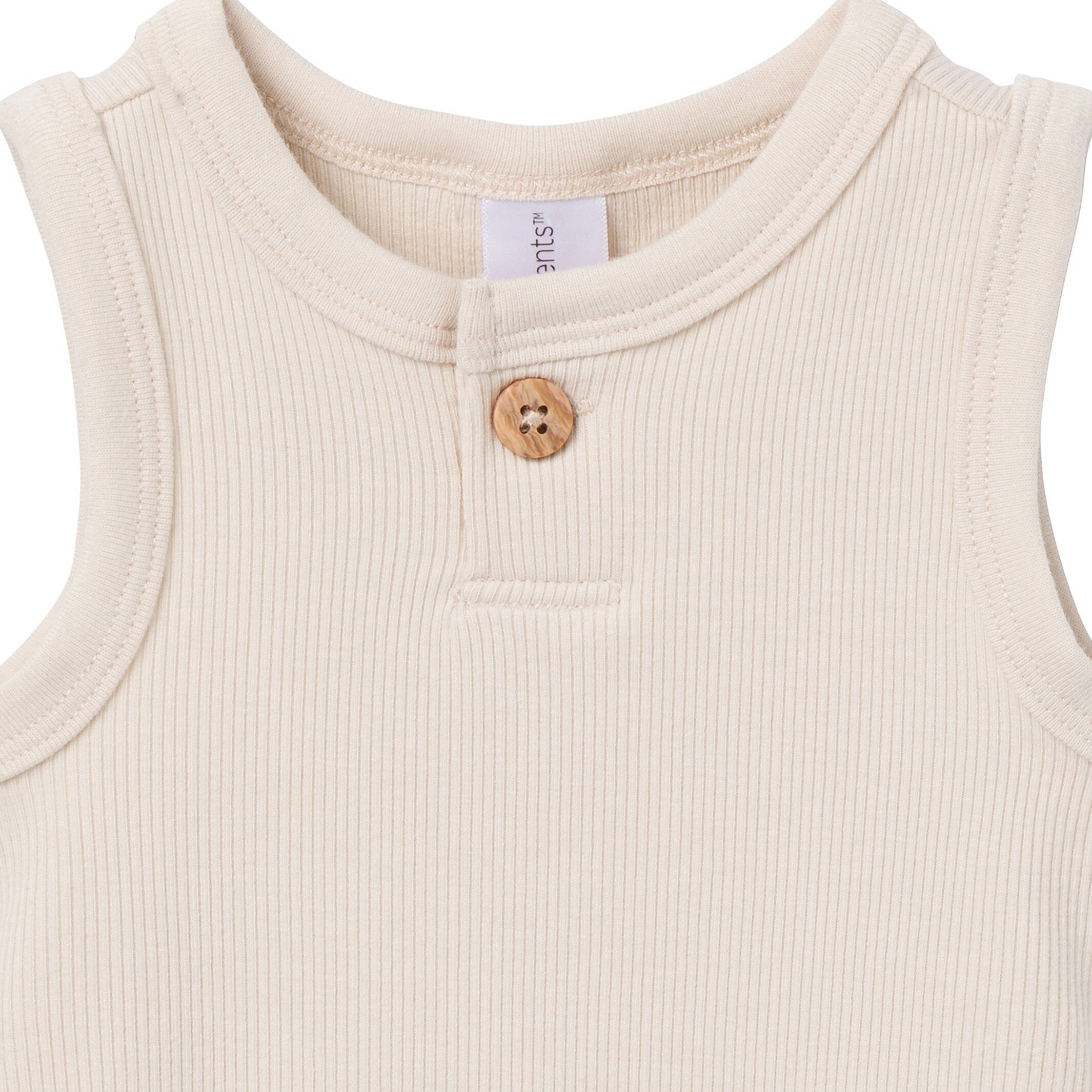 4-Piece Baby Boys Tan/Blue Bodysuit and Short Set