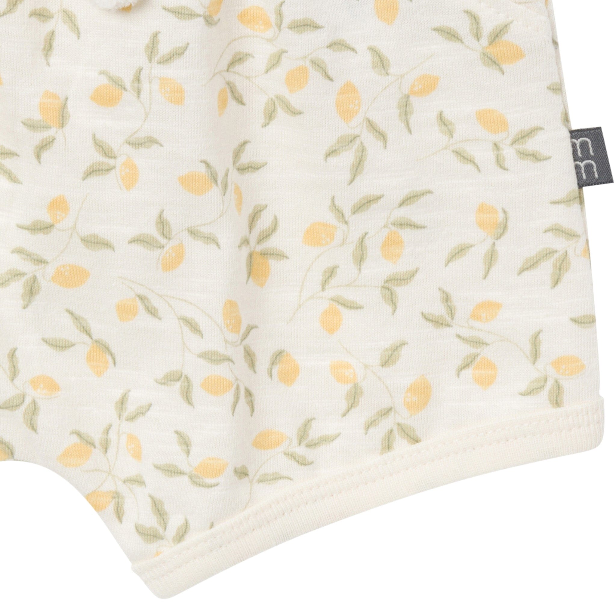 4-Piece Baby Girls Ivory Lemon Vines/Light Yellow Sleeveless Peplum Tops and Shorts Set