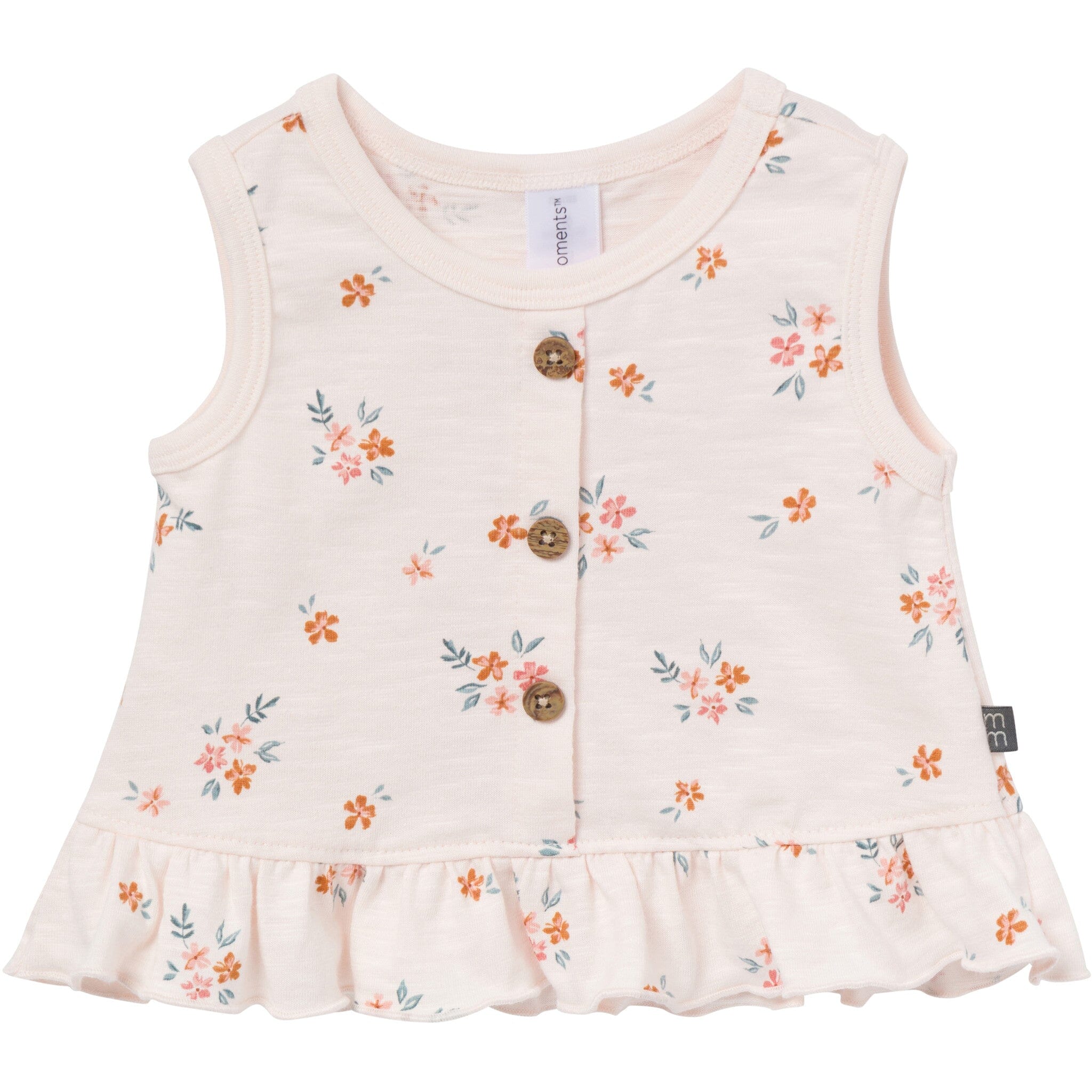 4-Piece Baby Girls Light Rose Flower Bunches/Rose Sleeveless Peplum Tops and Shorts Set outfits Modern Moments™ by Gerber® 