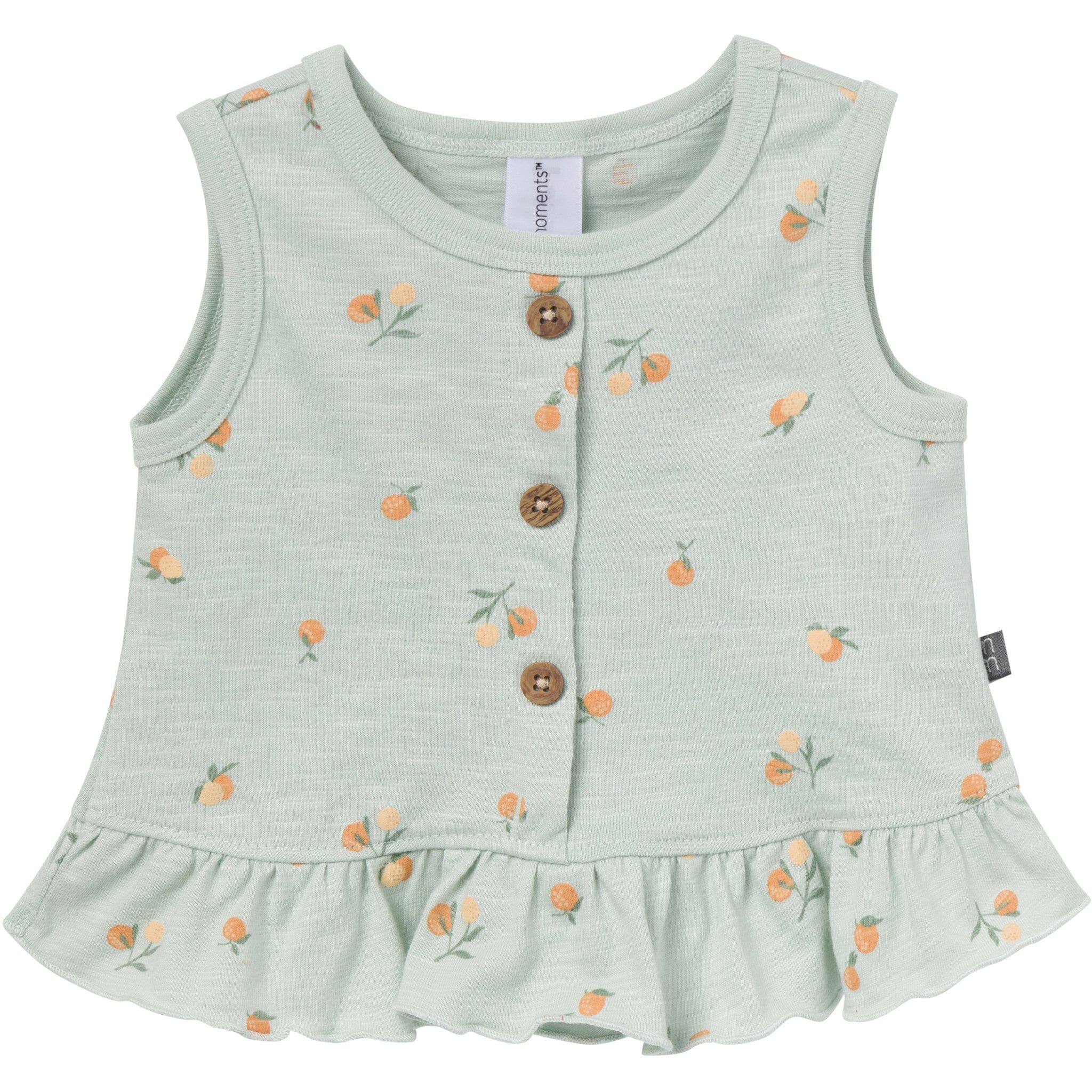 4-Piece Baby Girls Light Sky Oranges/Tan Sleeveless Peplum Tops and Shorts Set outfits Modern Moments™ by Gerber® 