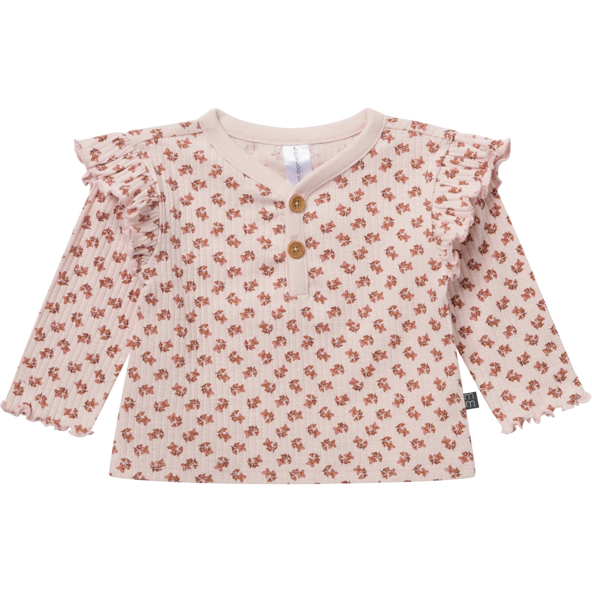 4-Piece Baby Girls Pink Henley Ruffle Top With Pants Outfits & Sets Modern Moments™ by Gerber® 