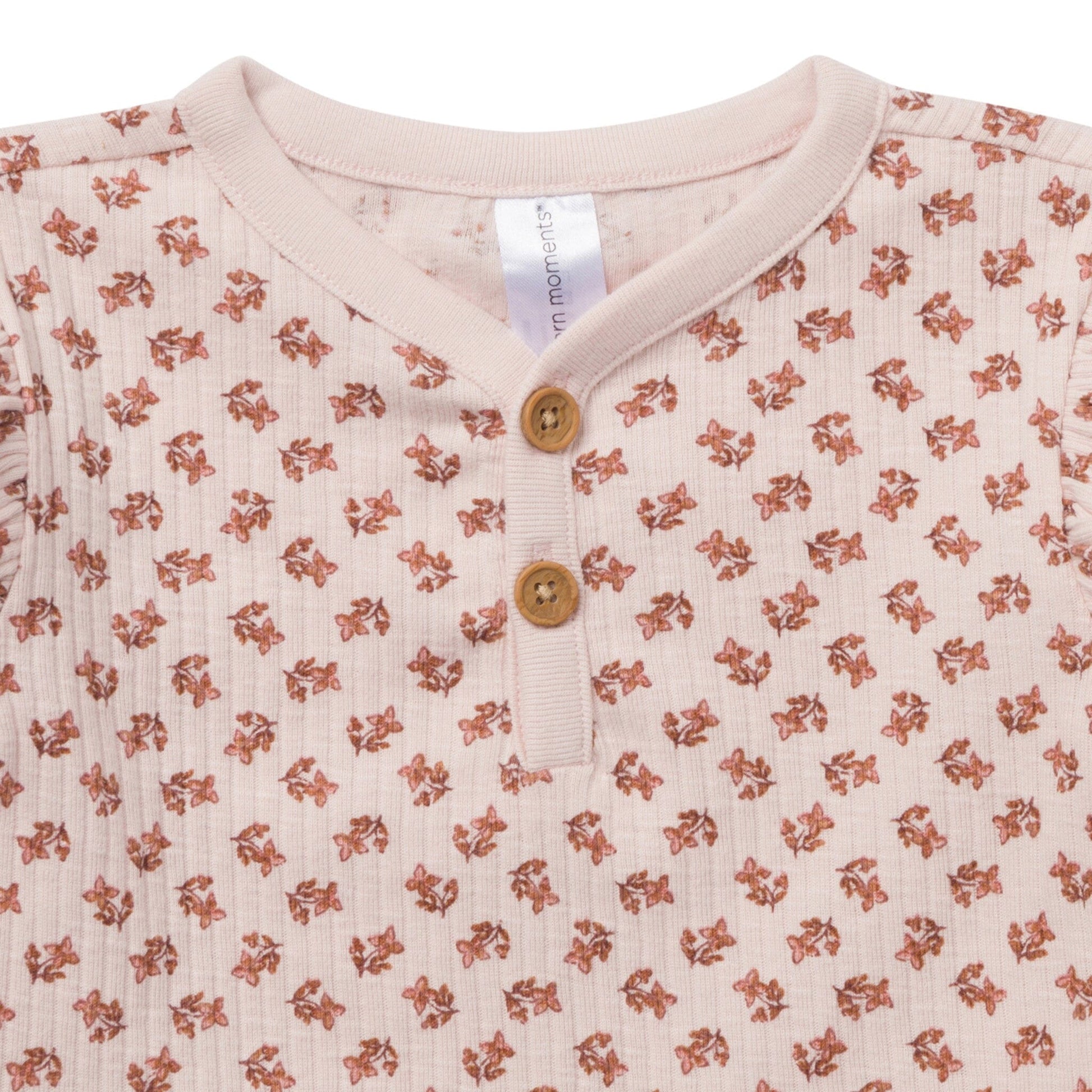 4-Piece Baby Girls Pink Henley Ruffle Top With Pants Outfits & Sets Modern Moments™ by Gerber® 