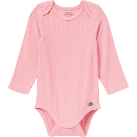 4-Piece Baby Girls Peach Floral Viscose Bodysuits and Pants Set