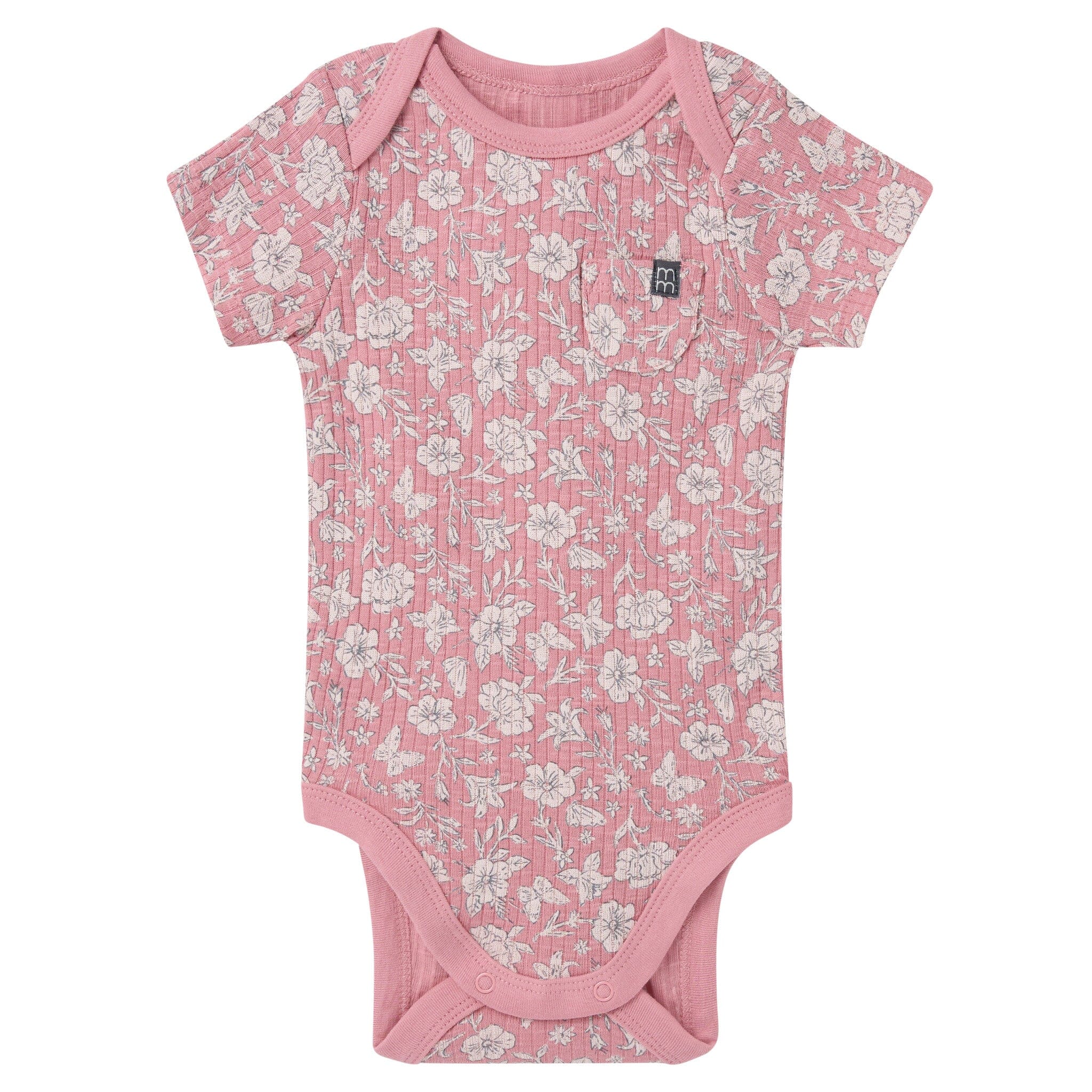 4-Piece Baby Girls Pink Flower Bodysuit and Shorties outfits modern moments™ by Gerber® 