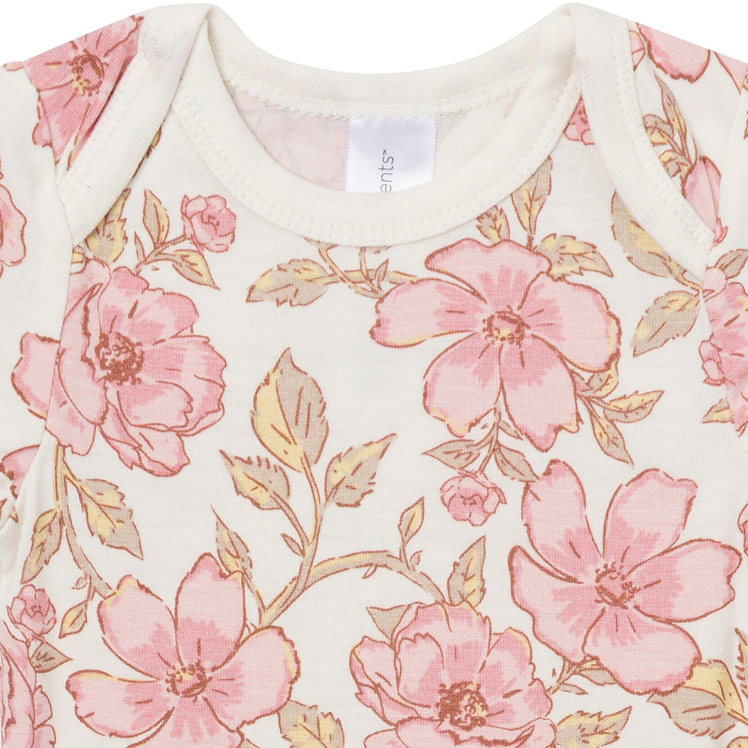 4-Piece Baby Girls Multi Flower Bodysuit and Pant Outfits & Sets Modern Moments™ by Gerber® 