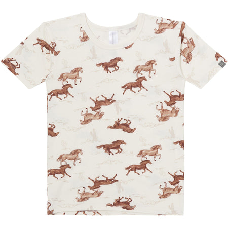 4-Piece Boys Wild Horses Viscose Snug Fit Pajama Set
