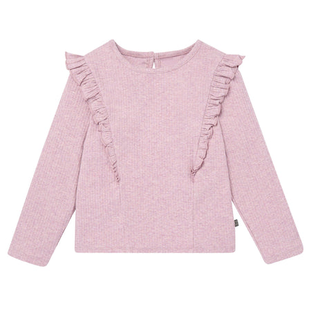 4-Piece Infant & Toddler Girls Purple Flowers Ruffle Tops and Leggings Set