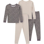 4-Piece Baby Neutral Gray Snug Fitting Pajama Set Sleepwear Gerber® 