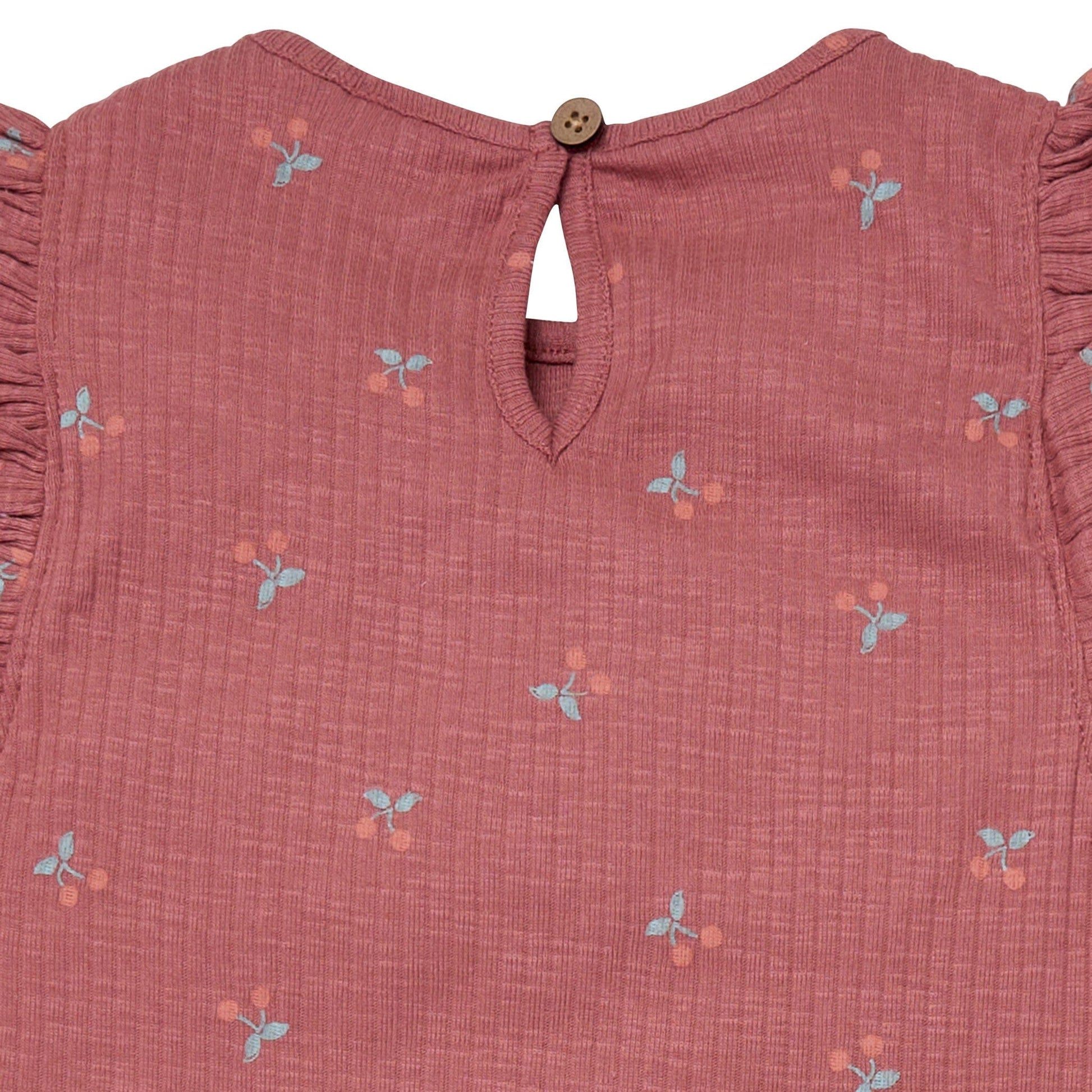 4-Piece Infant & Toddler Girls Dark Rose Cherries Flutter Sleeve Top and Shorts Set outfits Modern Moments™ by Gerber® 