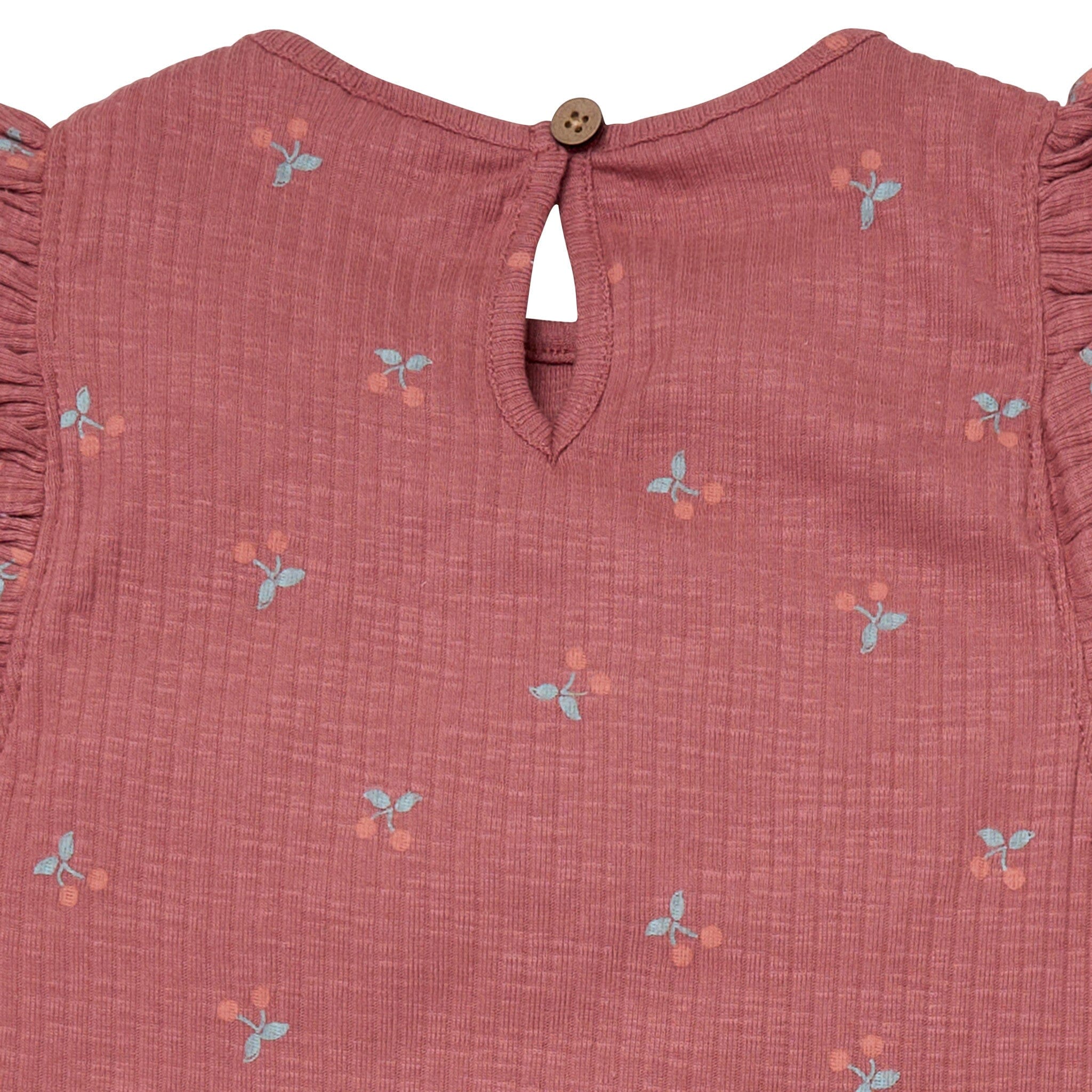 4-Piece Infant & Toddler Girls Dark Rose Cherries Flutter Sleeve Top and Shorts Set outfits Modern Moments™ by Gerber® 