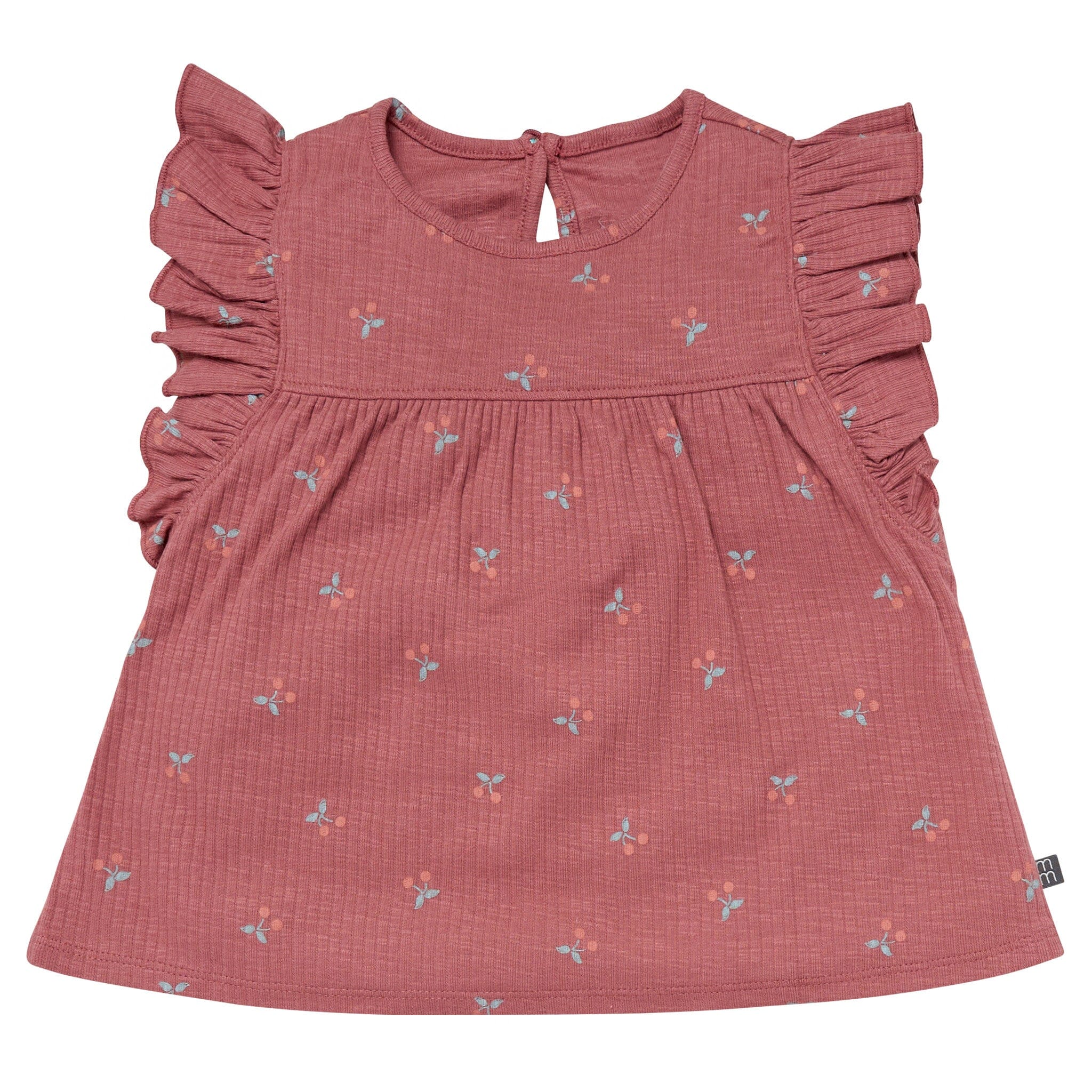 4-Piece Infant & Toddler Girls Dark Rose Cherries Flutter Sleeve Top and Shorts Set outfits Modern Moments™ by Gerber® 