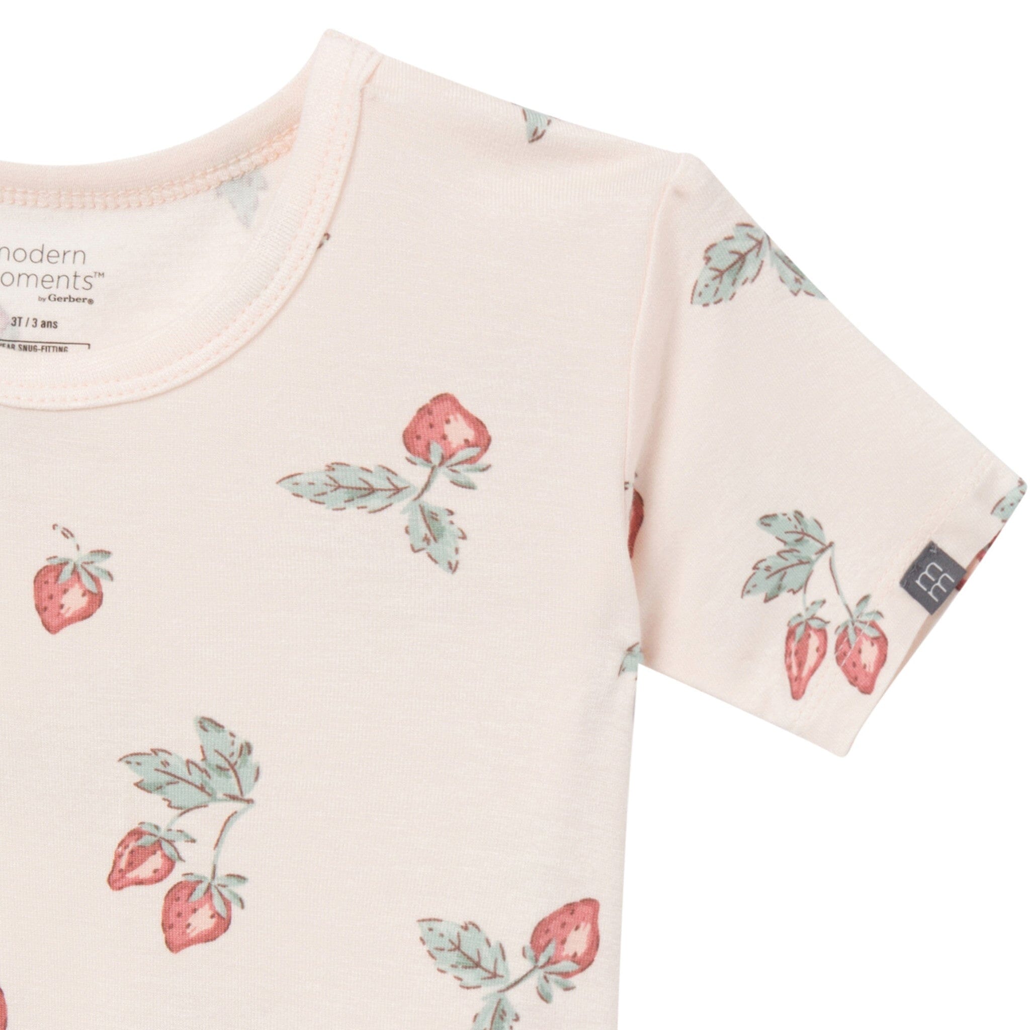 4-Piece Infant & Toddler Girls Light Rose Strawberry Tight Fitting Pajamas Set sleepwear Modern Moments™ by Gerber® 