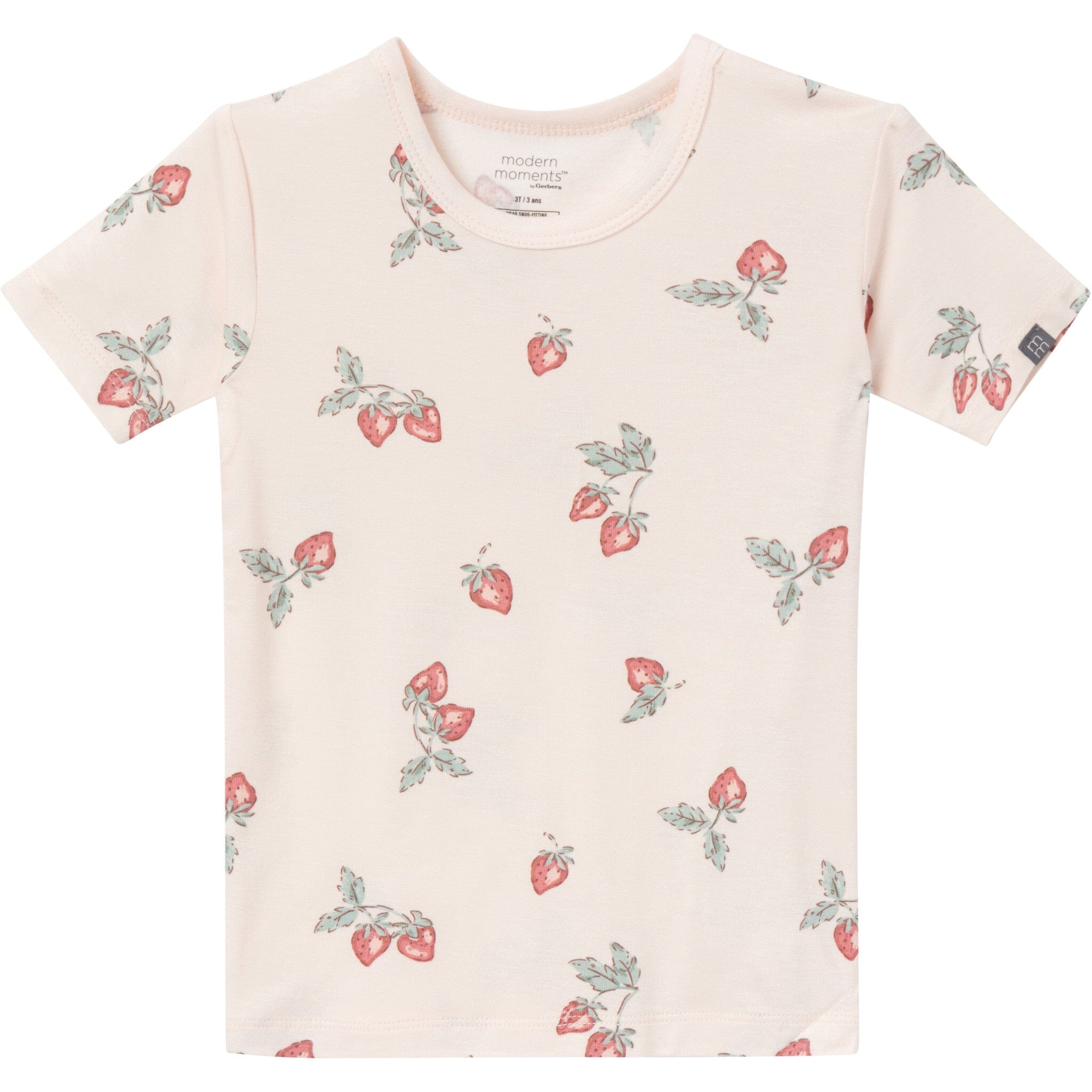 4-Piece Infant & Toddler Girls Light Rose Strawberry Tight Fitting Pajamas Set sleepwear Modern Moments™ by Gerber® 