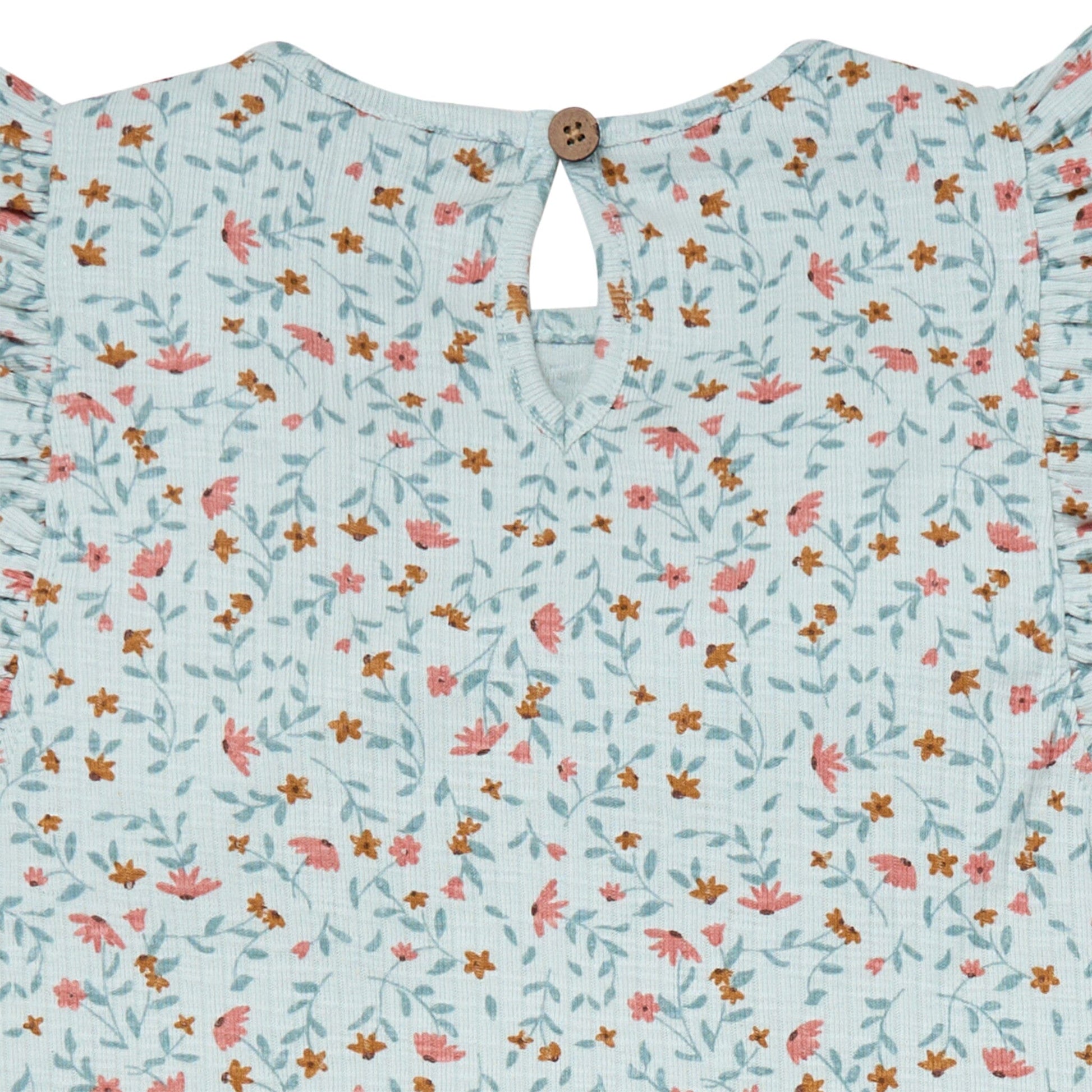 4-Piece Infant & Toddler Girls Light Sky Vine Floral Flutter Sleeve Top and Shorts Set outfits Modern Moments™ by Gerber® 