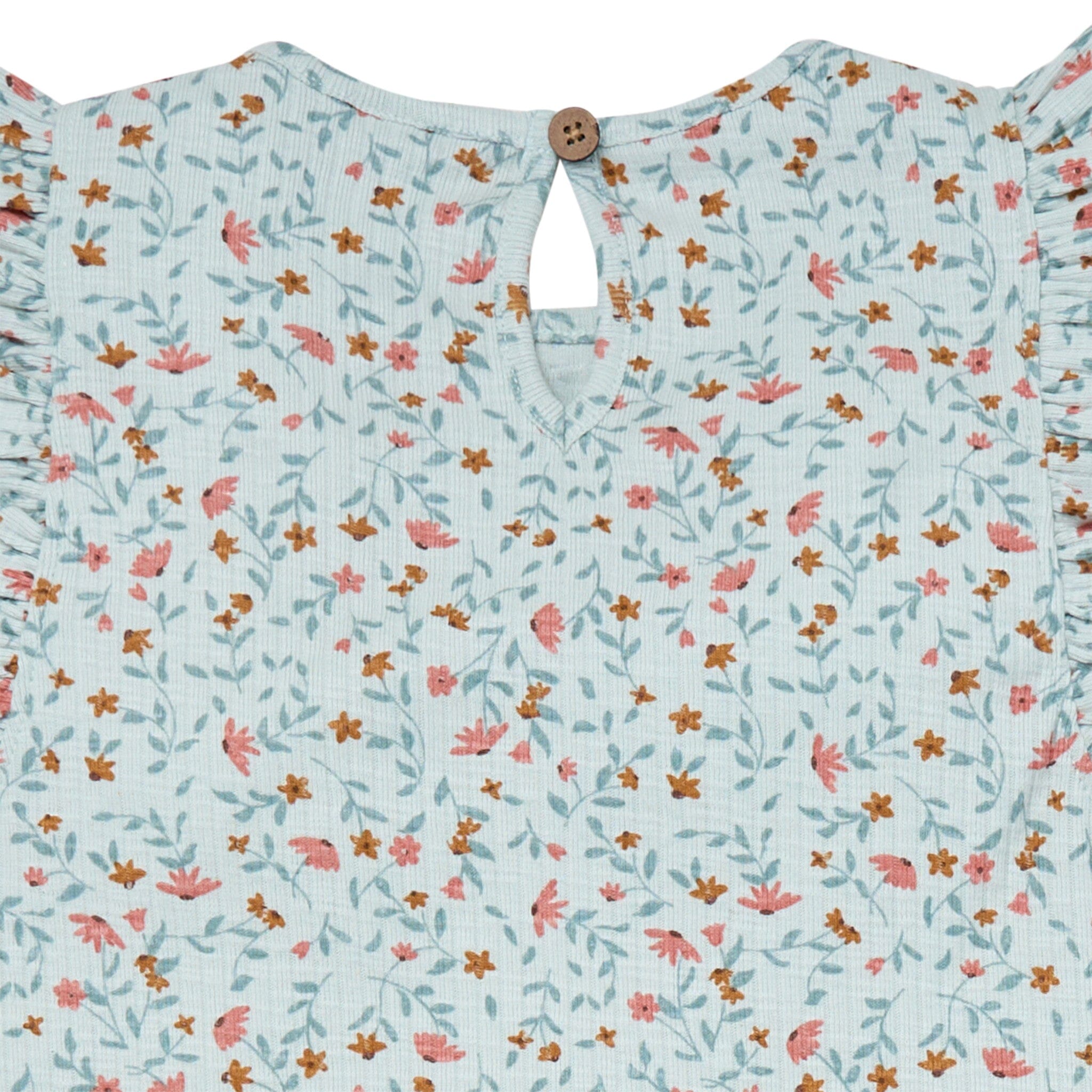 4-Piece Infant & Toddler Girls Light Sky Vine Floral Flutter Sleeve Top and Shorts Set outfits Modern Moments™ by Gerber® 