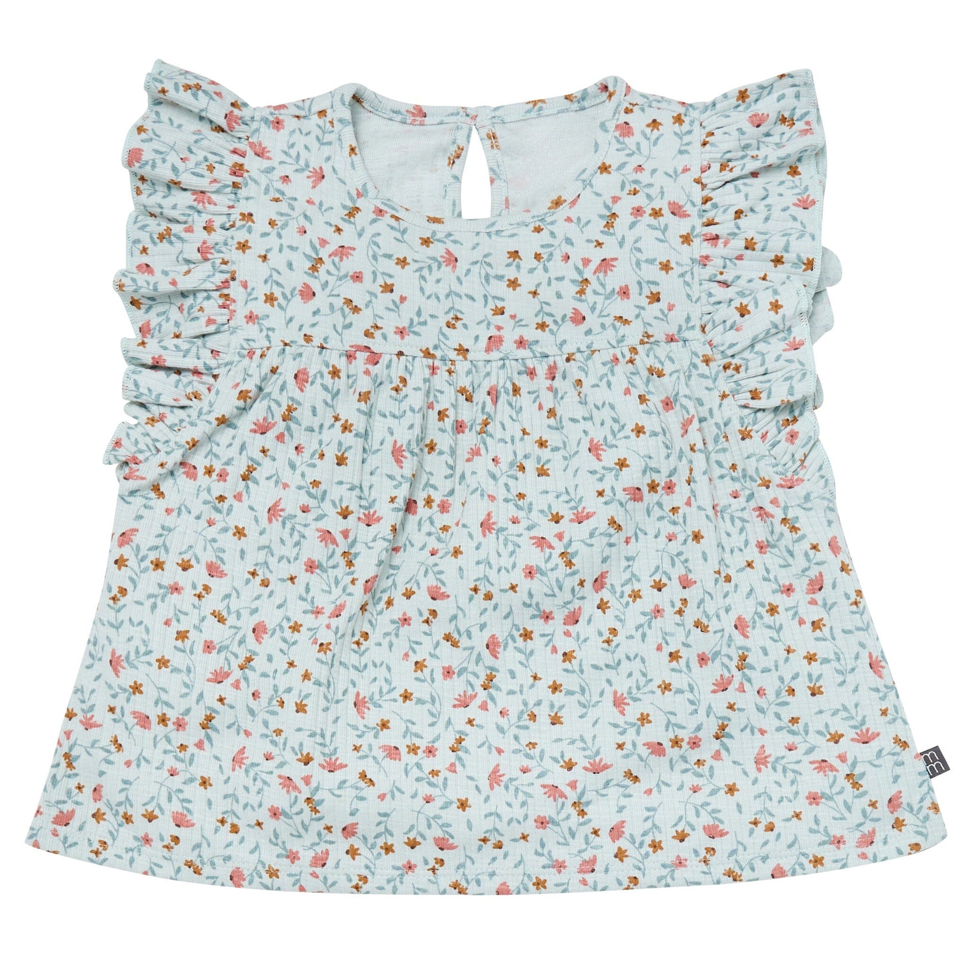 4-Piece Infant & Toddler Girls Light Sky Vine Floral Flutter Sleeve Top and Shorts Set outfits Modern Moments™ by Gerber® 