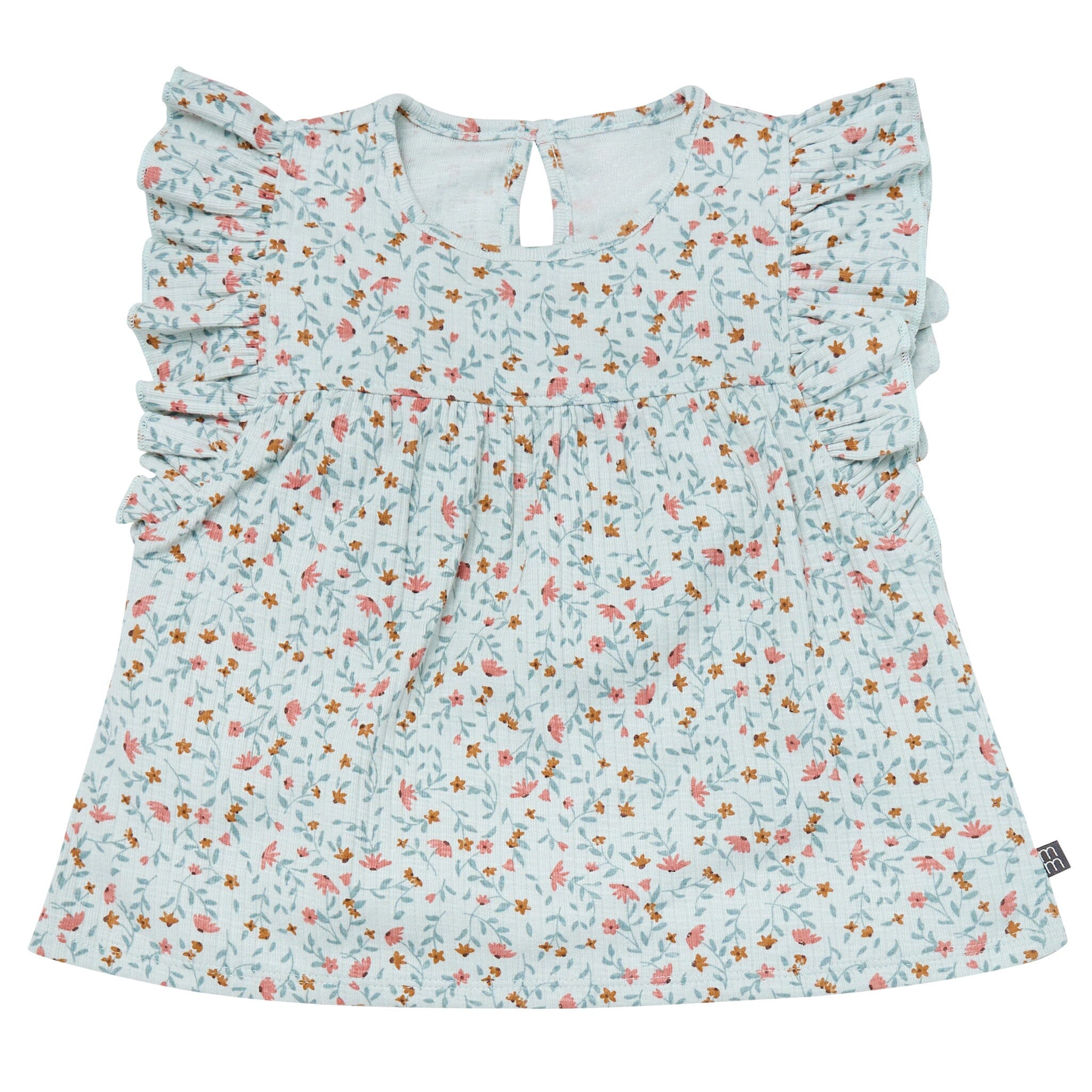 4-Piece Infant & Toddler Girls Light Sky Vine Floral Flutter Sleeve Top and Shorts Set outfits Modern Moments™ by Gerber® 