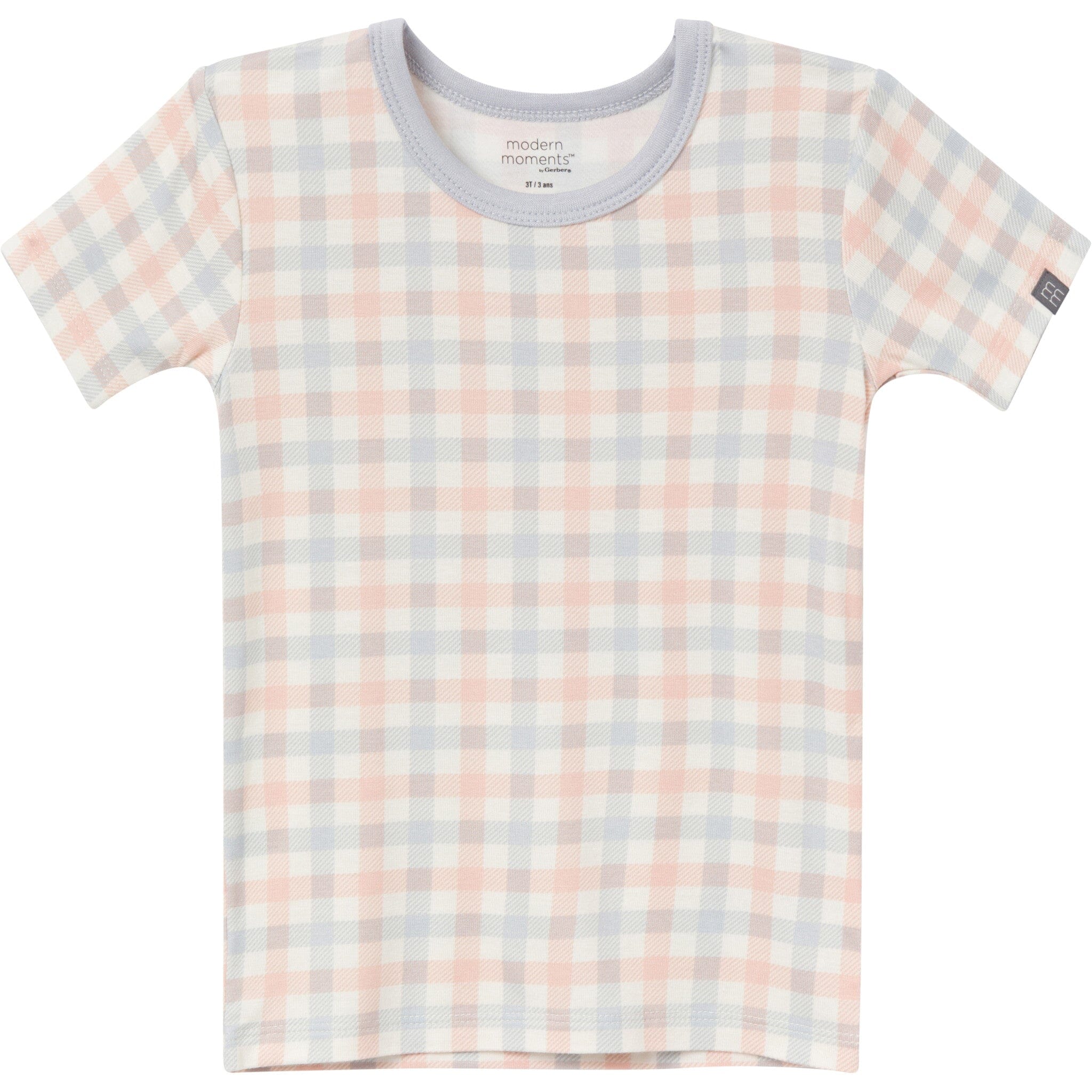 4-Piece Infant & Toddler Neutral Blue Plaid Tight Fitting Footless Pajamas sleepwear Modern Moments™ by Gerber® 