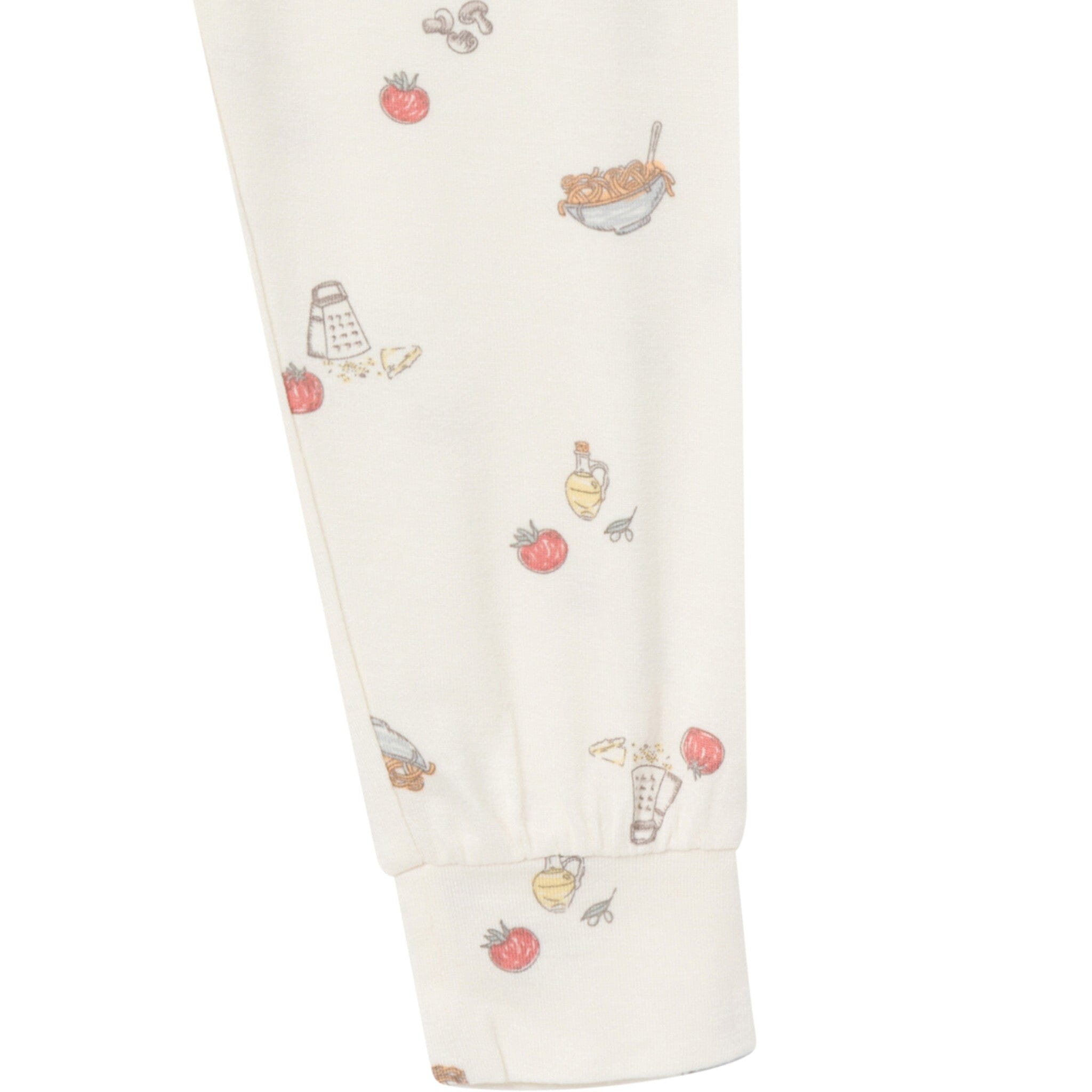 4-Piece Infant & Toddler Neutral Ivory Pasta Dinner Tight Fitting Pajamas Set sleepwear Modern Moments™ by Gerber® 