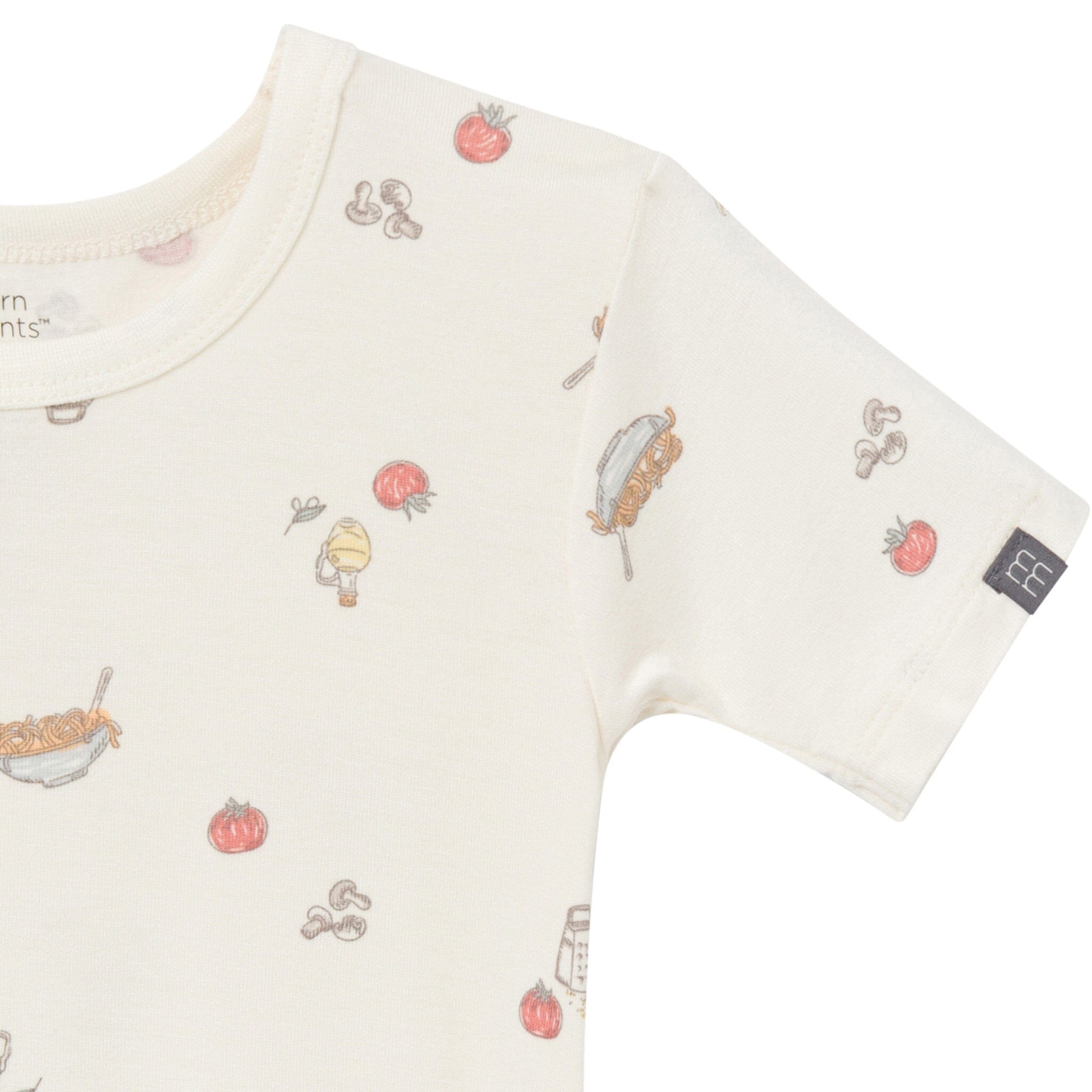 4-Piece Infant & Toddler Neutral Ivory Pasta Dinner Tight Fitting Pajamas Set sleepwear Modern Moments™ by Gerber® 