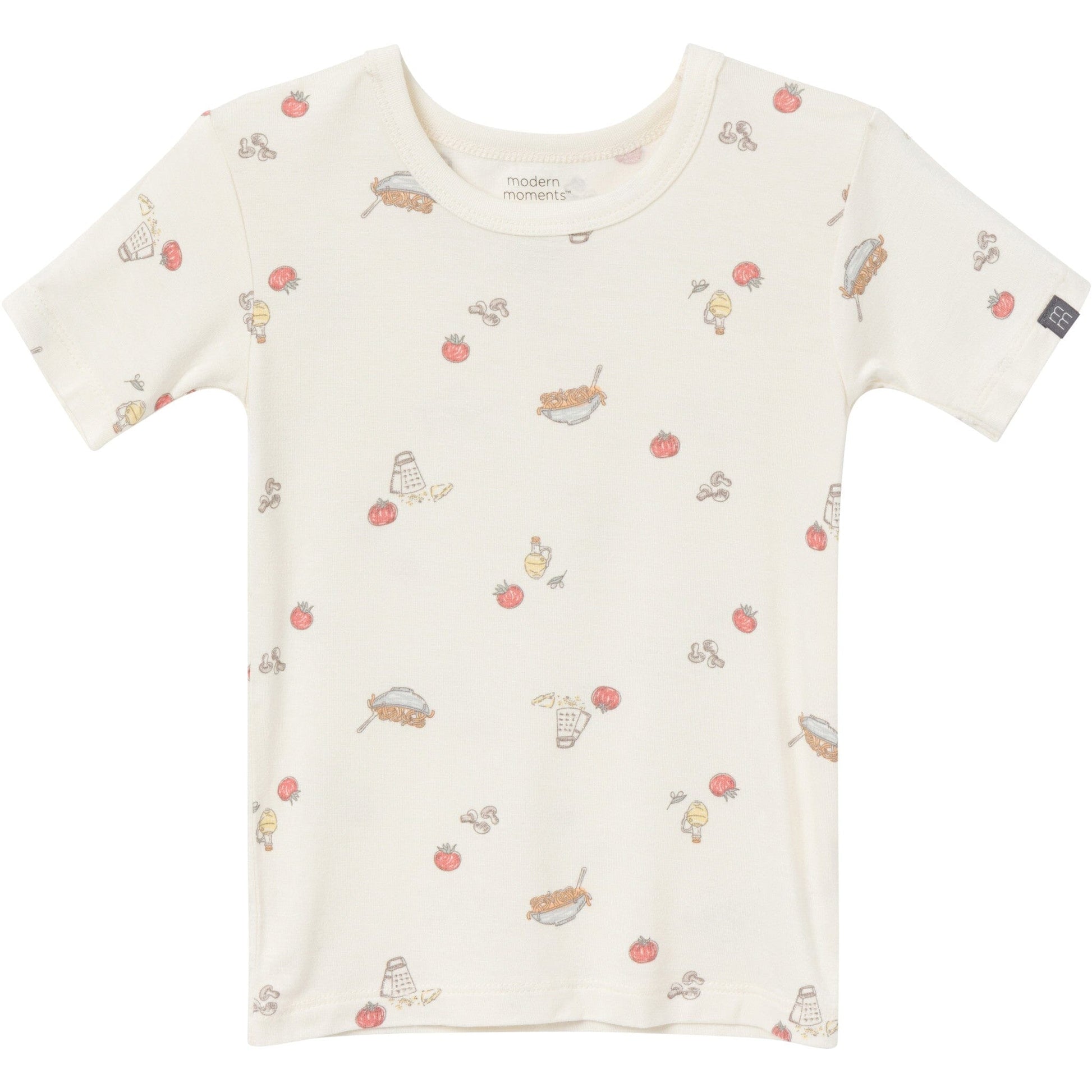 4-Piece Infant & Toddler Neutral Ivory Pasta Dinner Tight Fitting Pajamas Set sleepwear Modern Moments™ by Gerber® 