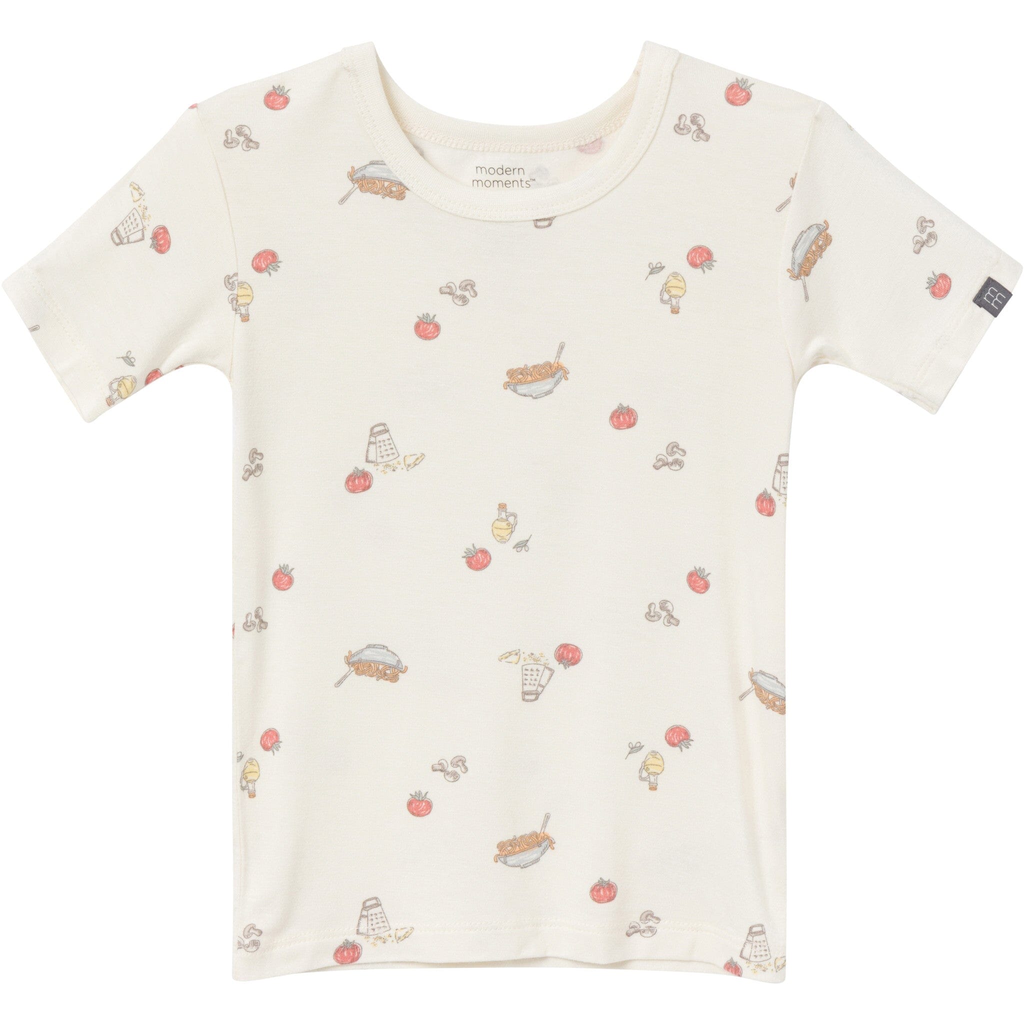 4-Piece Infant & Toddler Neutral Ivory Pasta Dinner Tight Fitting Pajamas Set sleepwear Modern Moments™ by Gerber® 