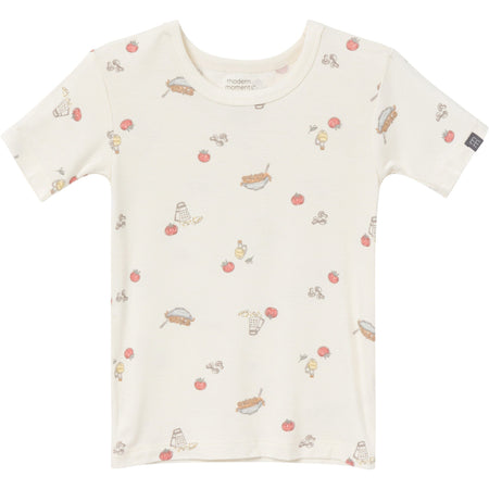4-Piece Infant & Toddler Neutral Pasta Dinner Viscose Snug Fitting Pajamas