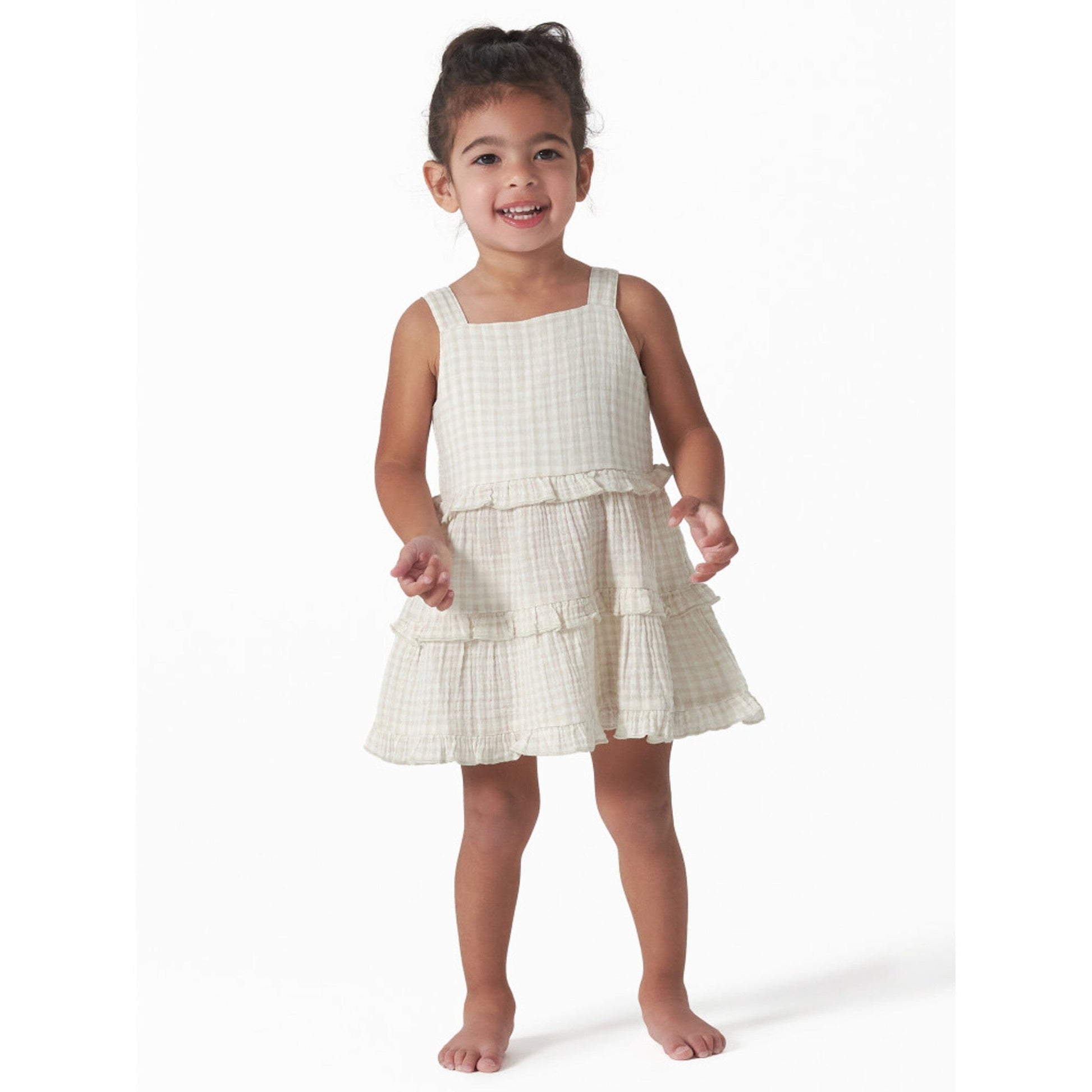 Infant & Toddler Girls Khaki Tiered Dress