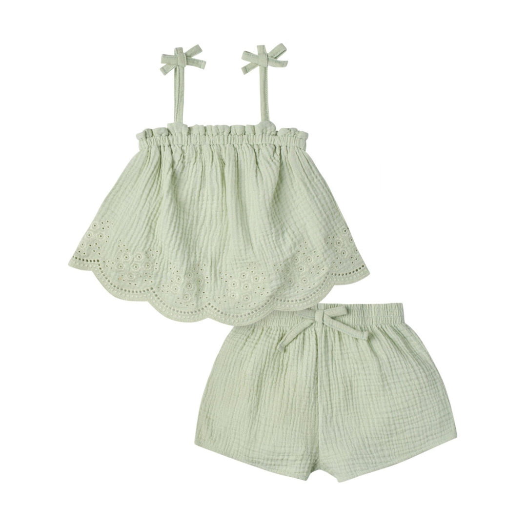 2-Piece Infant & Toddler Girls Aqua Top & Short Set