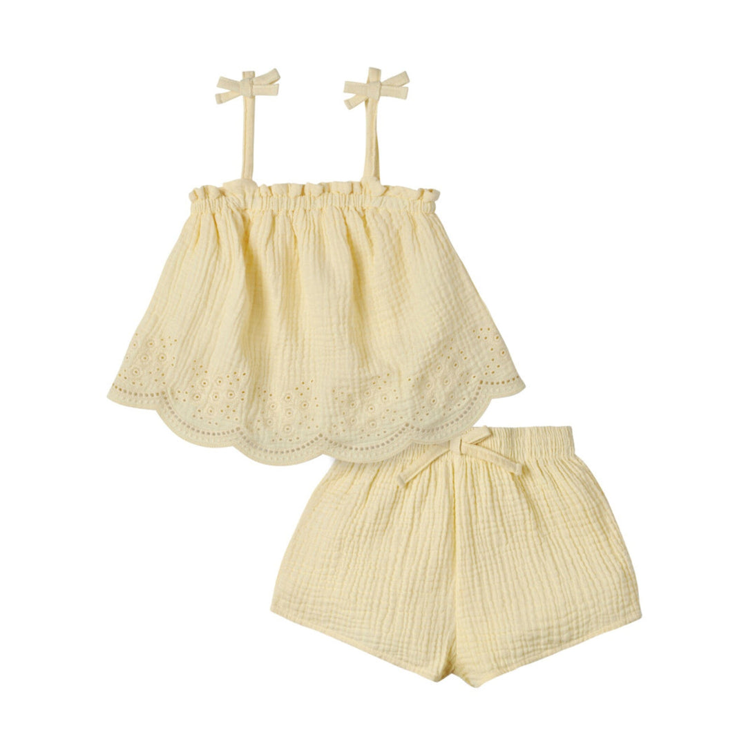 2-Piece Infant & Toddler Girls Yellow Top & Short Set