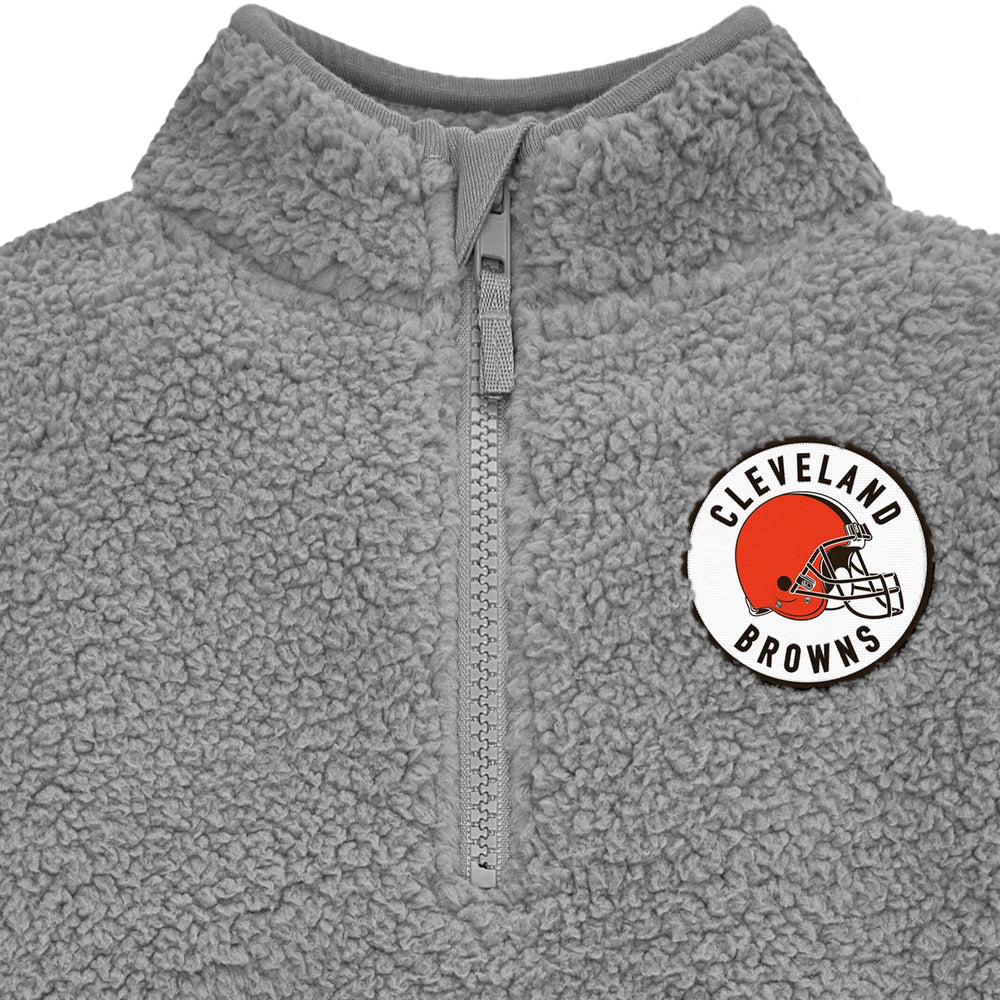 Infant & Toddler Boys Browns 1/4 Zip Sherpa Top