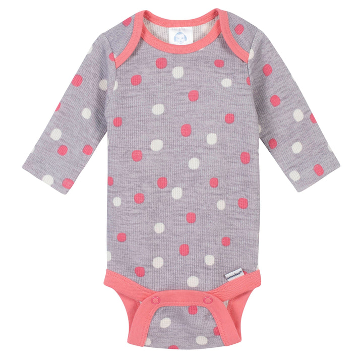 3-Pack Baby Girls Bunny Thermal Long Sleeve Onesies® Bodysuits