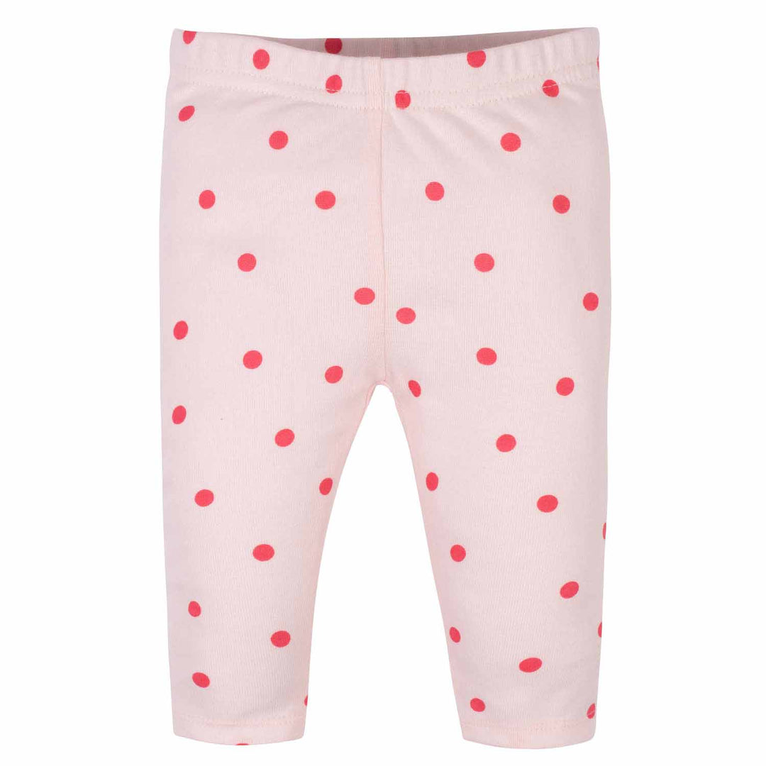 4-Piece Baby Girls Cherries Onesies® Bodysuit, Skirted Panty, Shirt, and Slim Pant Set