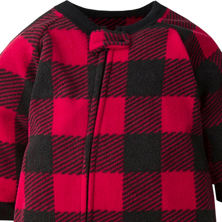 Toddler Neutral Buffalo Plaid Fleece Pajamas
