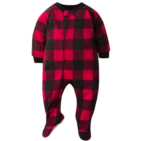 Toddler Neutral Buffalo Plaid Fleece Pajamas