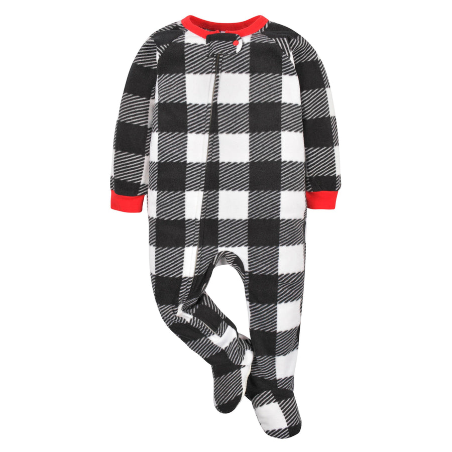 Infant & Toddler Neutral Buffalo Plaid Fleece Pajamas