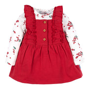 2-Piece Baby Girls Red Holly Berries Jumper & Top Set