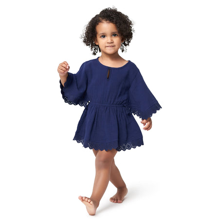Baby & Toddler Girls Navy Gauze Kaftan Swim Coverup